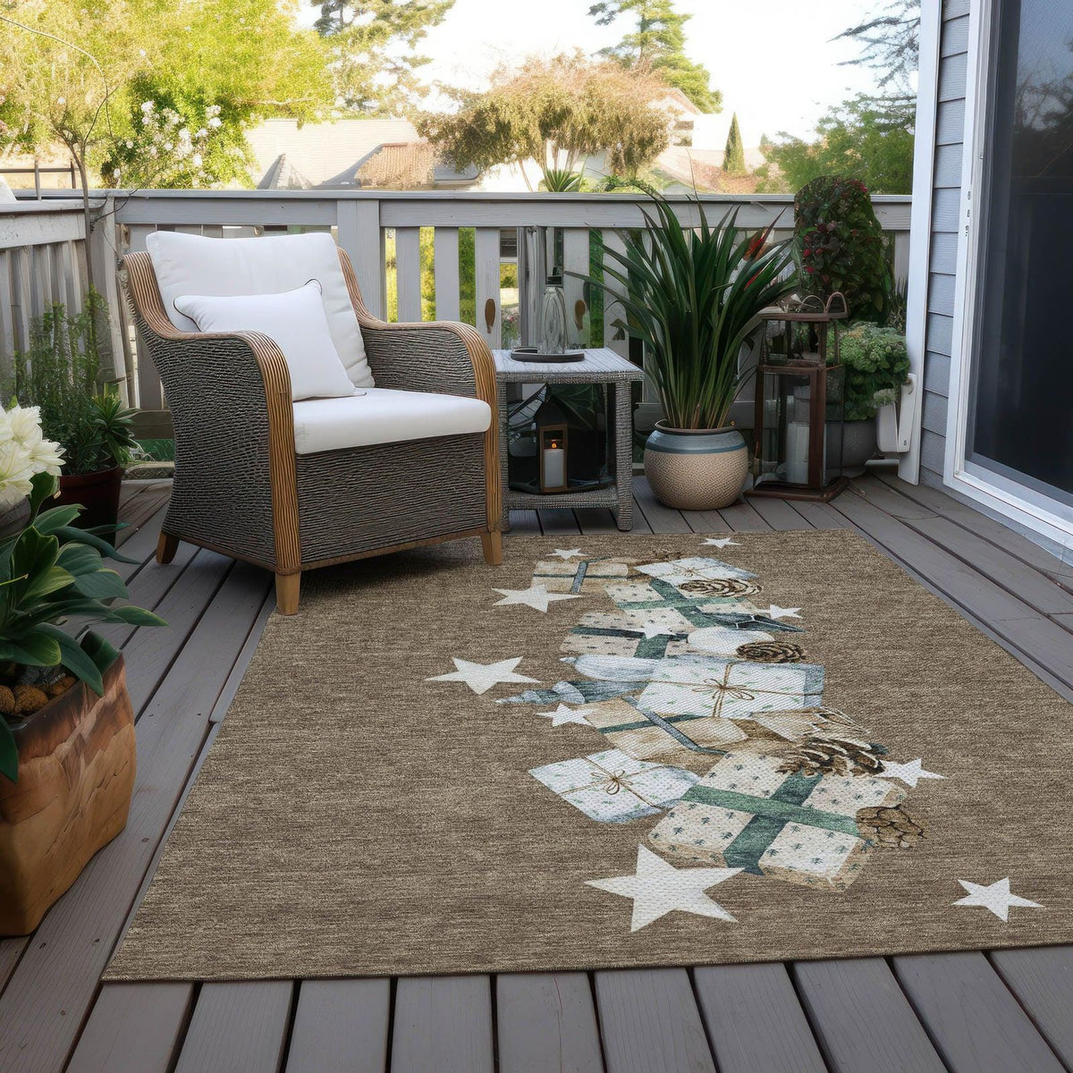Addison Rugs Raeain Brown Washable Indoor-Outdoor Rug