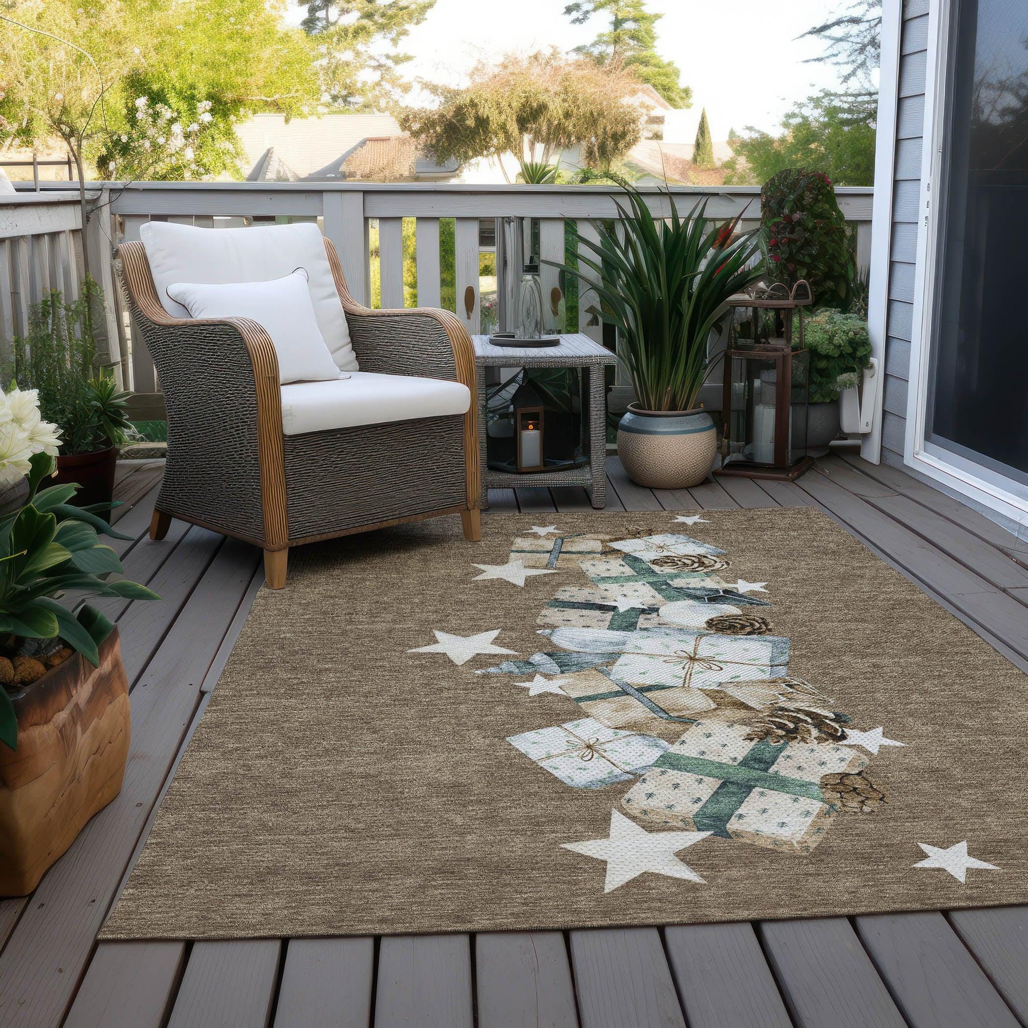 Addison Rugs Raeain Brown Washable Indoor-Outdoor Rug