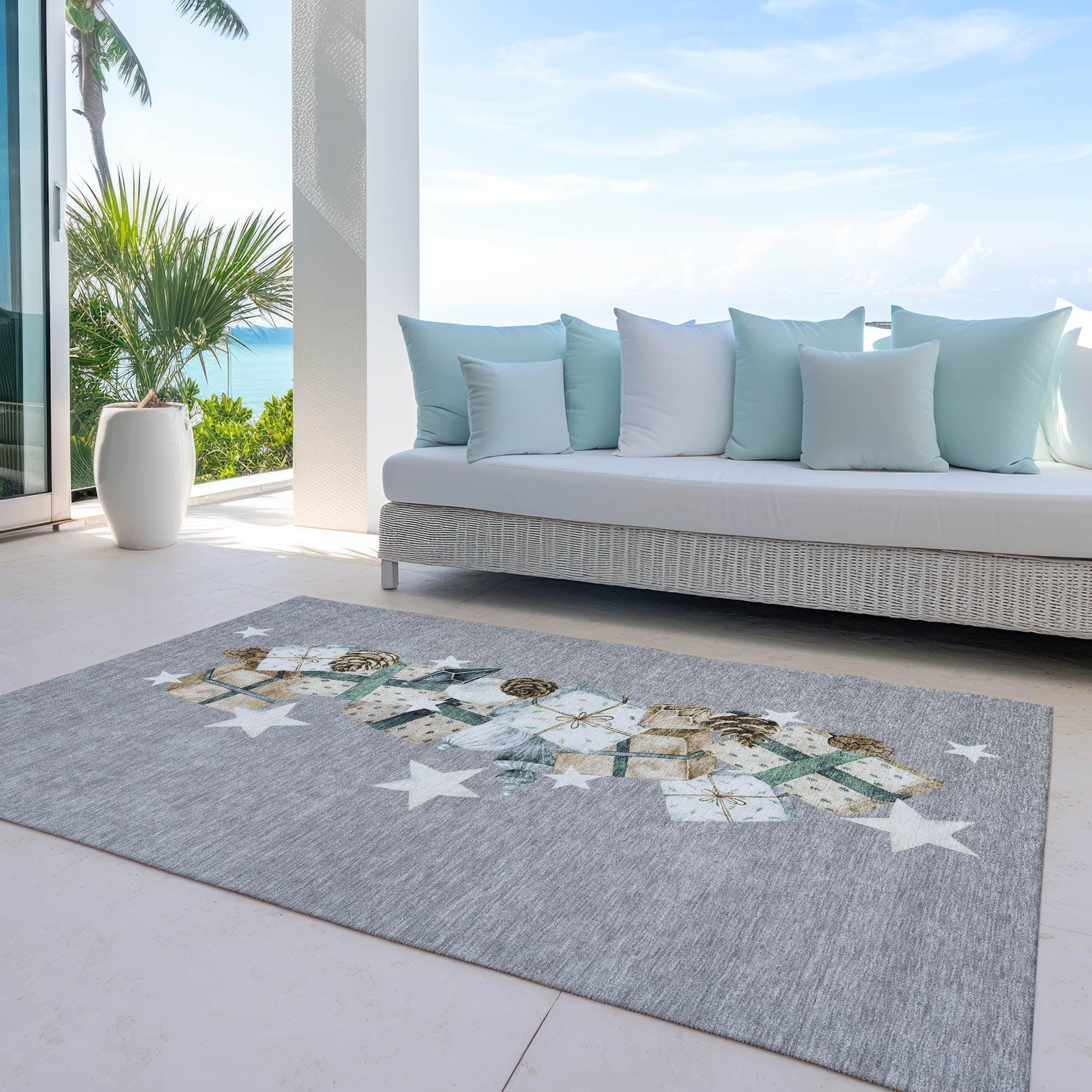 Addison Rugs Raeain Gray Washable Indoor-Outdoor Rug