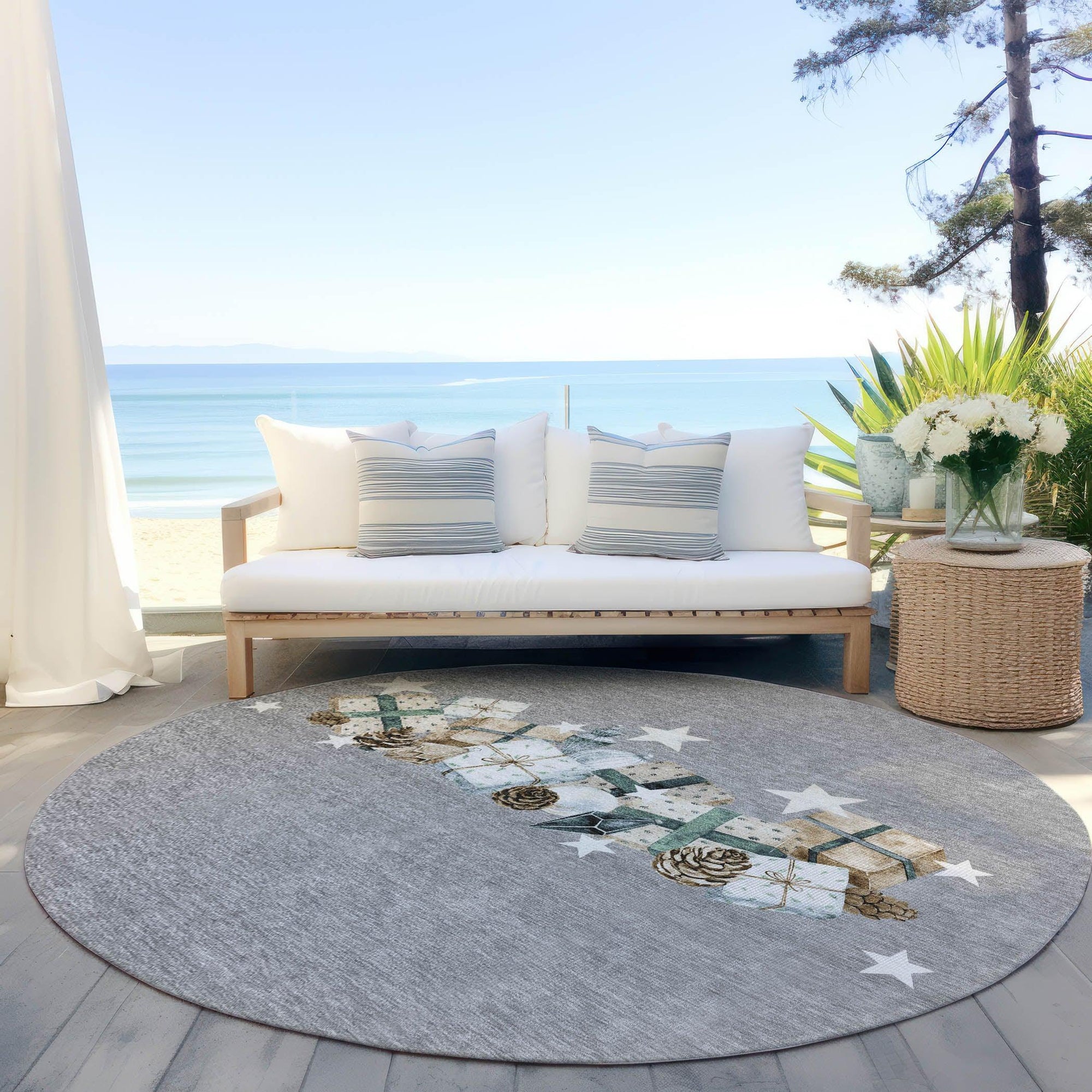 Addison Rugs Raeain Gray Washable Indoor-Outdoor Rug