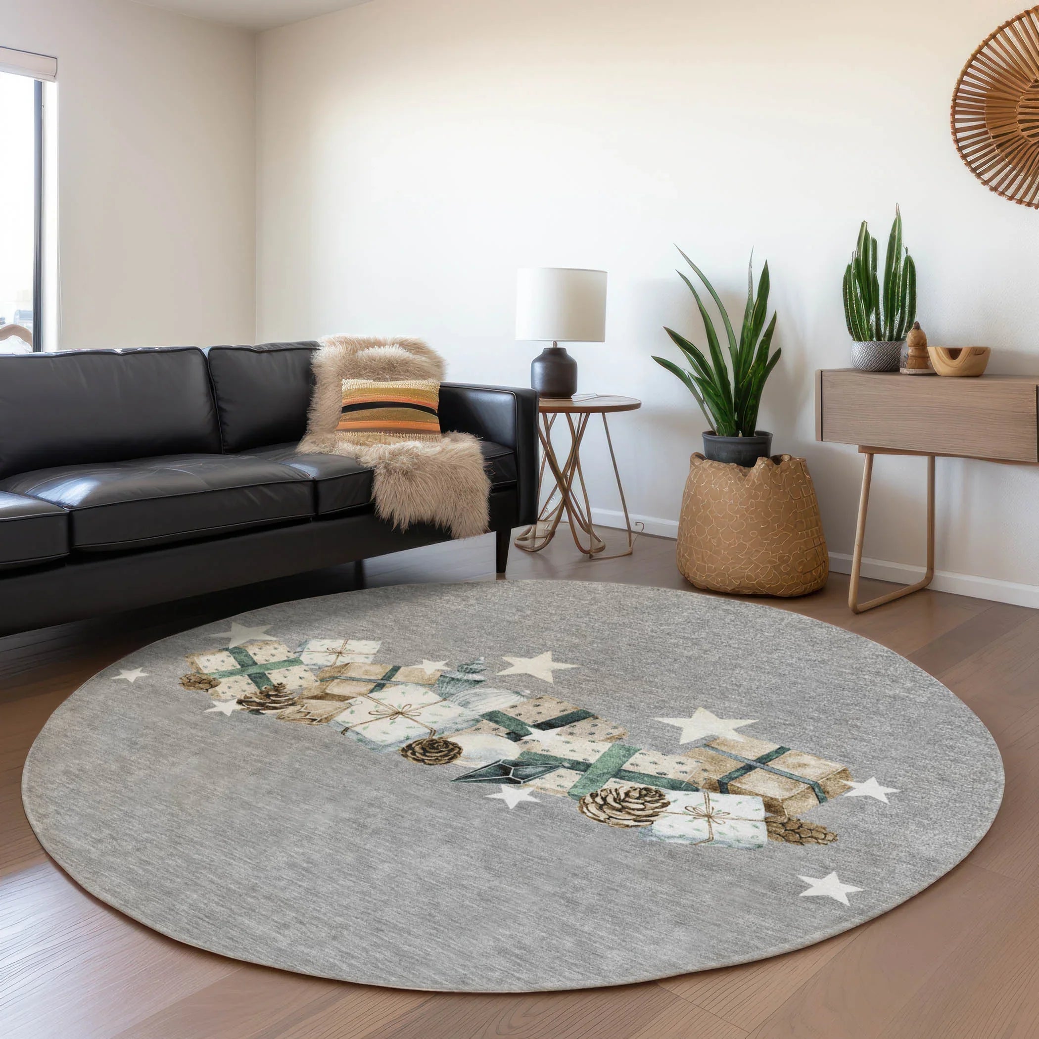 Raeain Gray Washable Indoor-Outdoor Rug