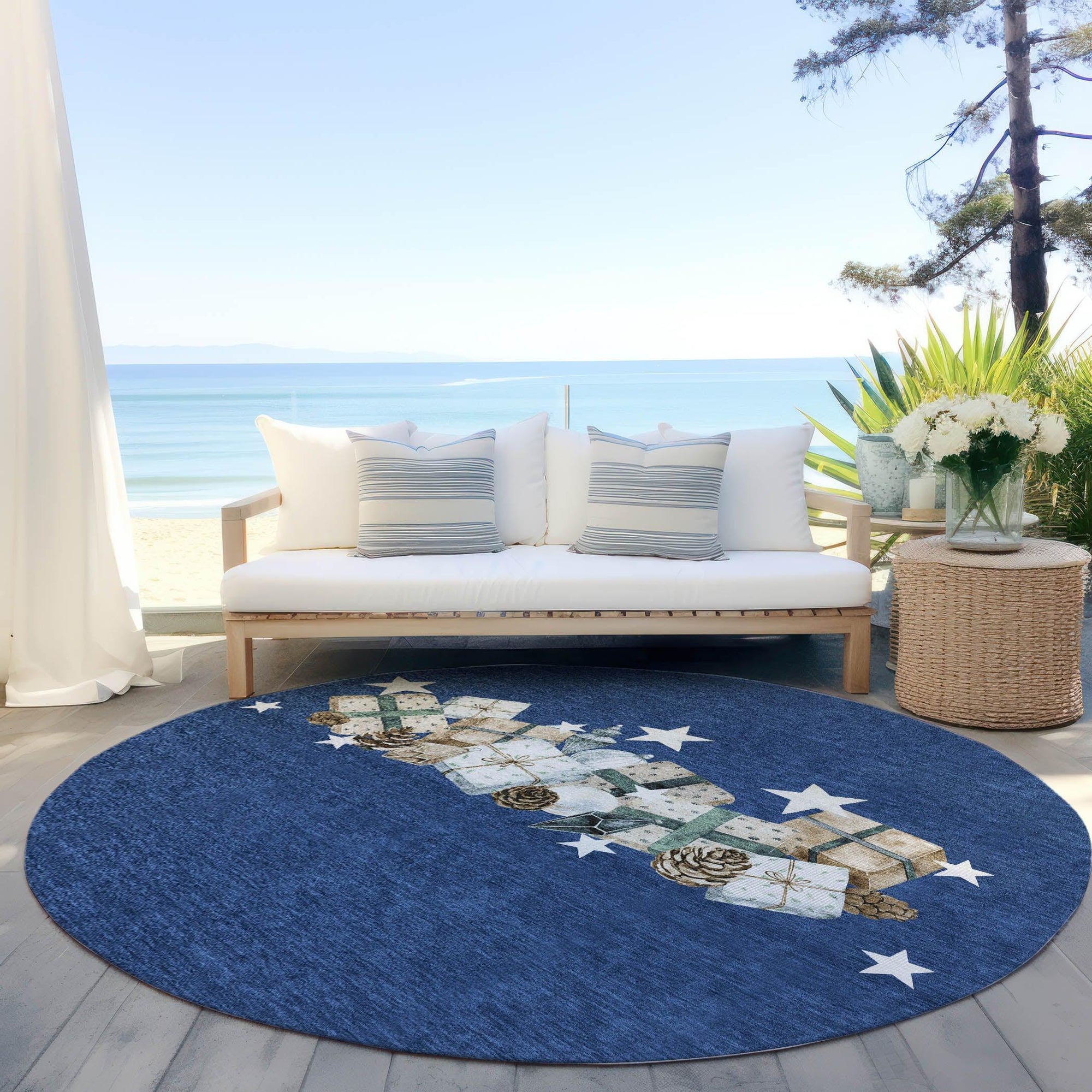 Addison Rugs Raeain Navy Washable Indoor-Outdoor Rug
