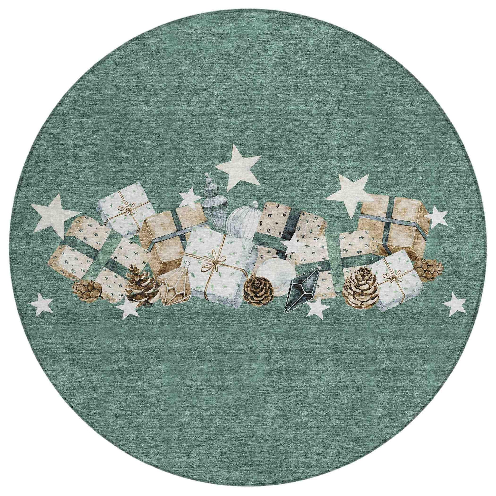 Raeain Blue Washable Indoor-Outdoor Rug