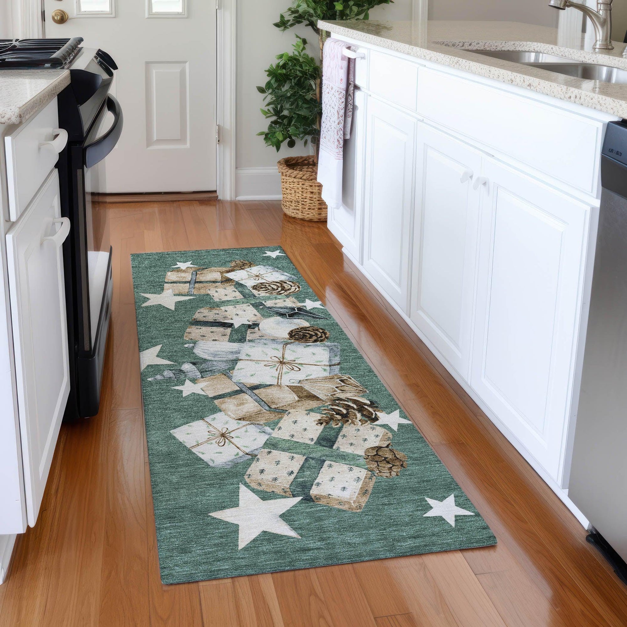 Raeain Blue Washable Indoor-Outdoor Rug
