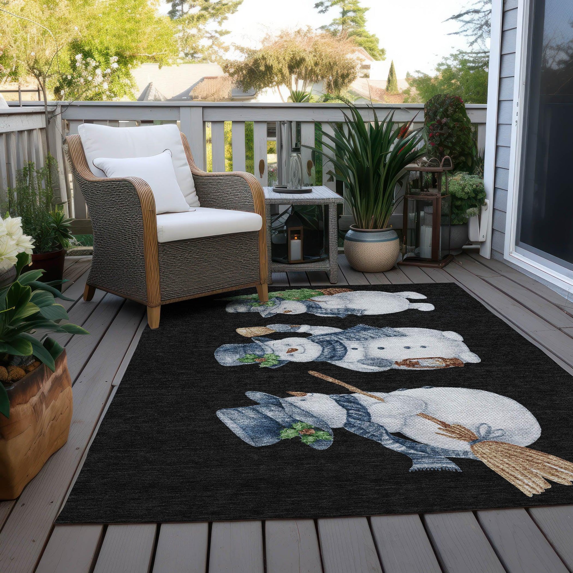 Addison Rugs Raeanor Black Washable Indoor-Outdoor Rug