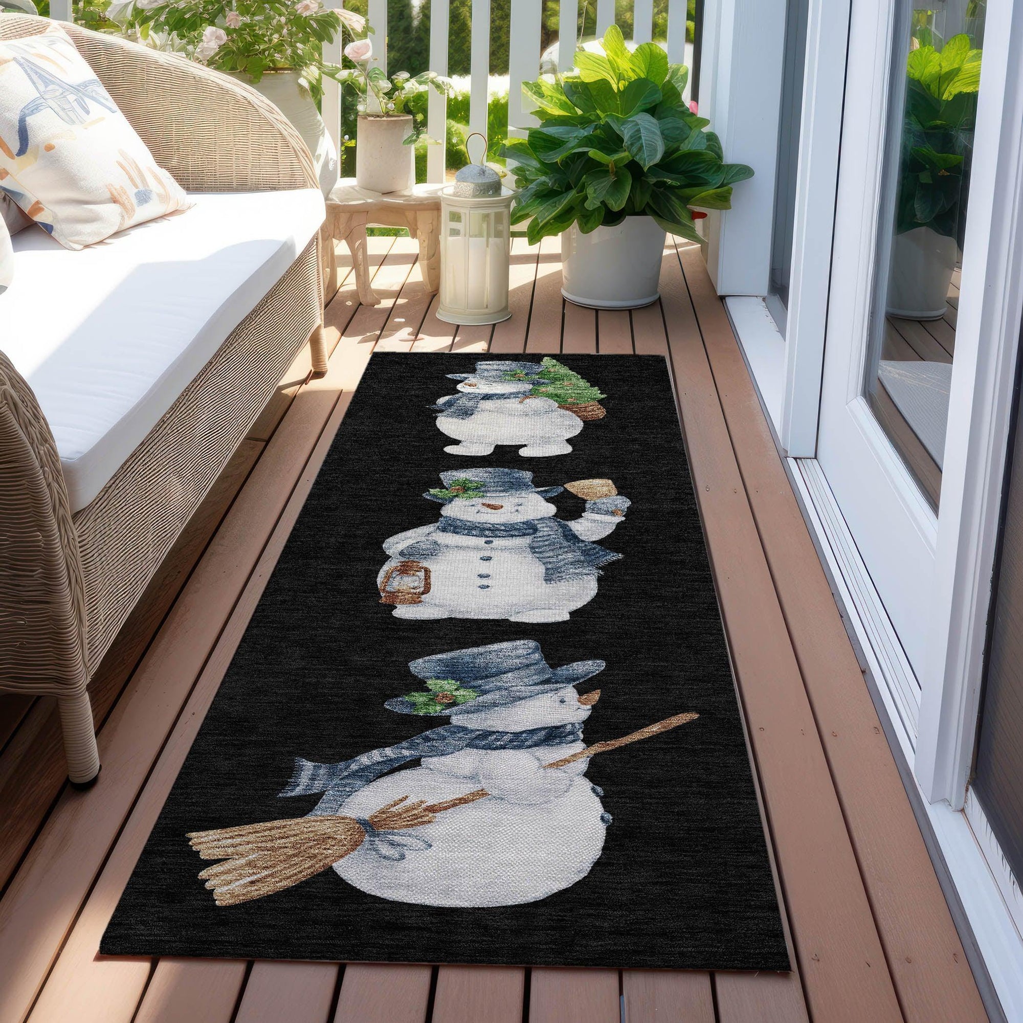 Addison Rugs Raeanor Black Washable Indoor-Outdoor Rug