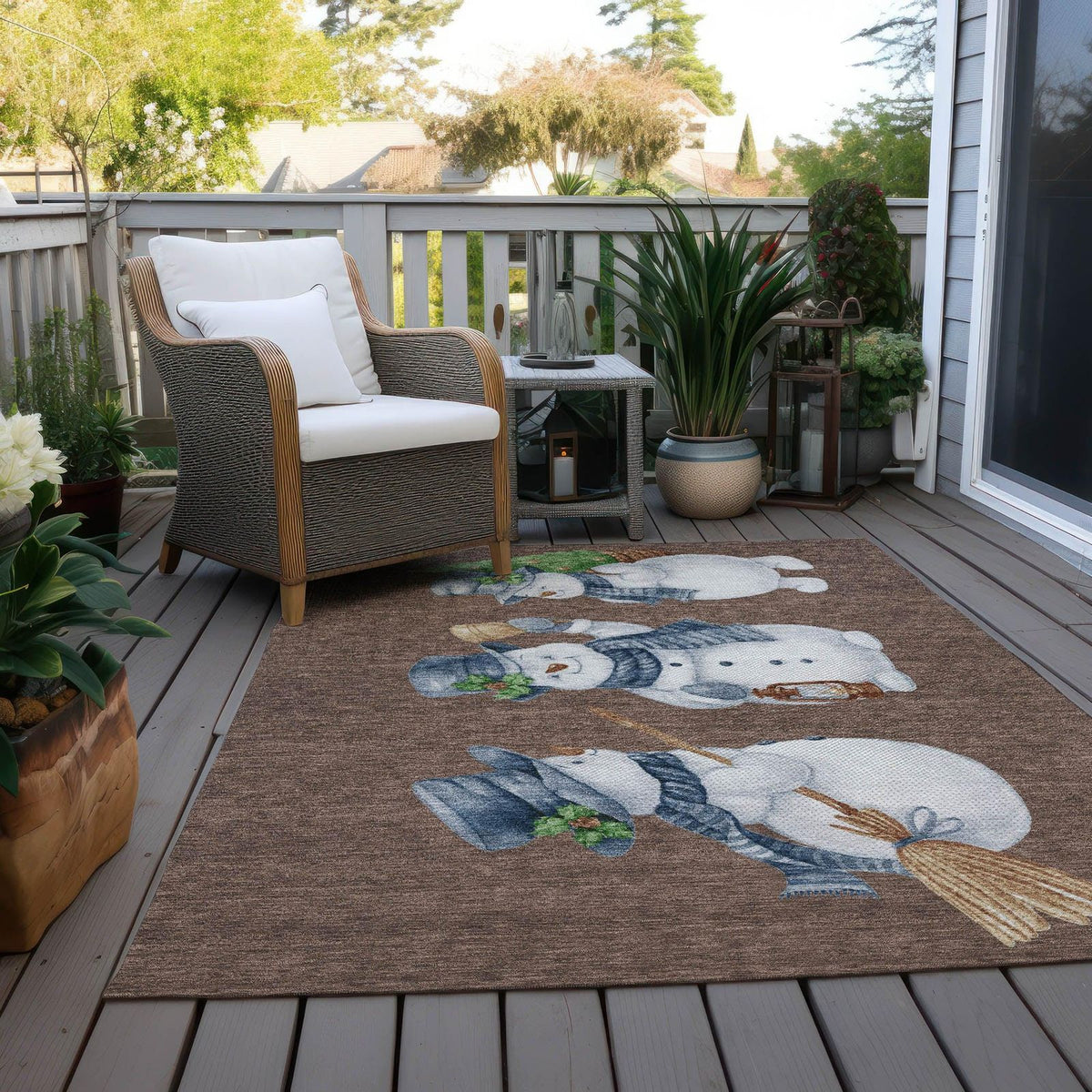 Raeanor Brown Washable Indoor-Outdoor Rug - Ships in 2-3 Days - view 3