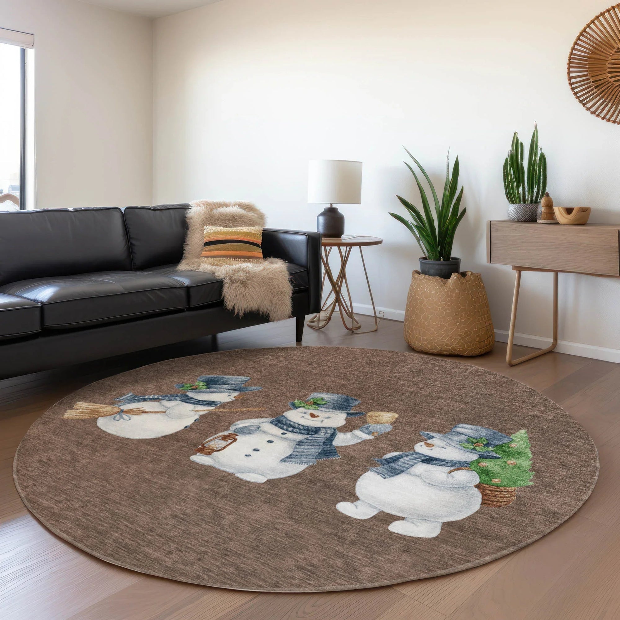 Raeanor Brown Washable Indoor-Outdoor Rug