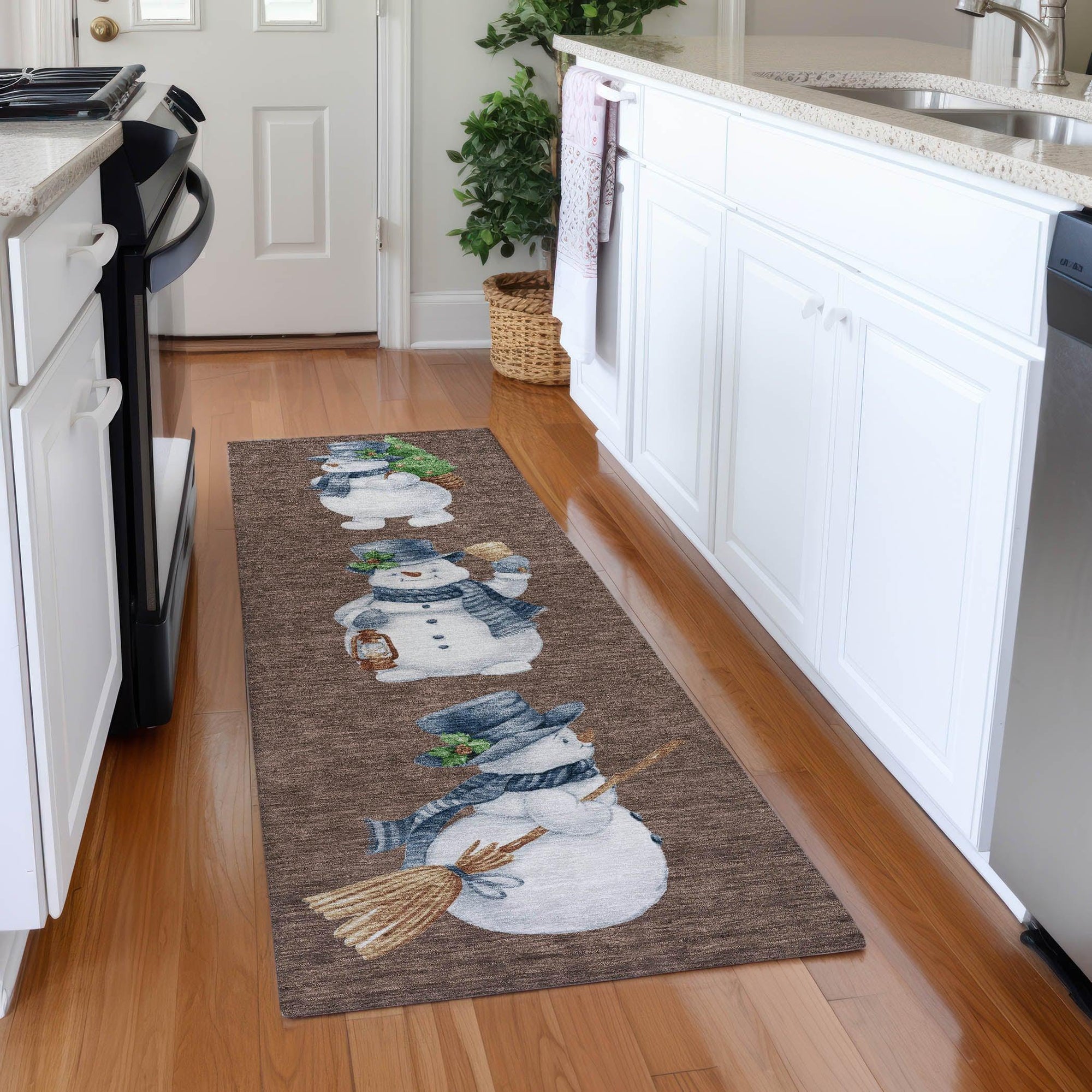 Raeanor Brown Washable Indoor-Outdoor Rug