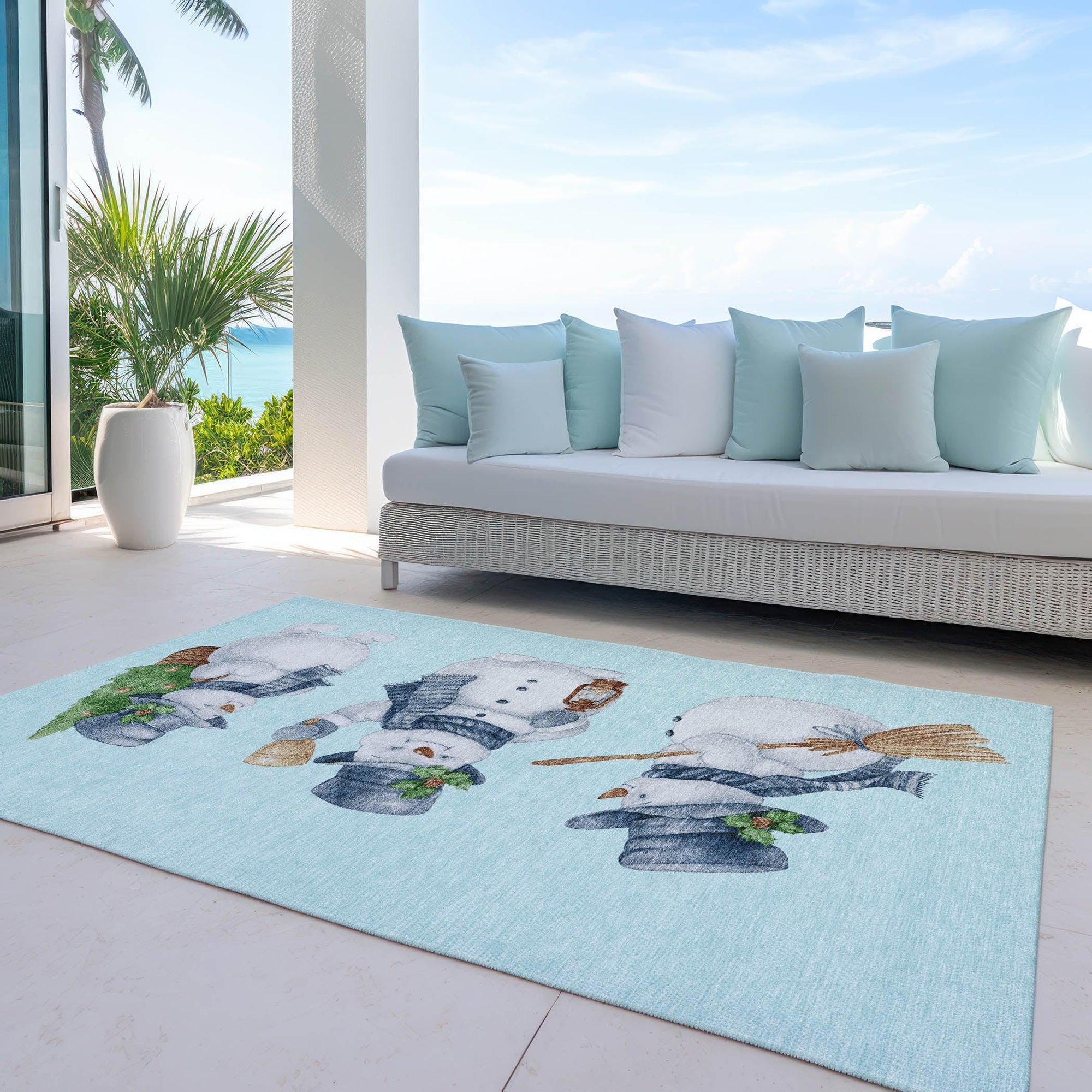Addison Rugs Raeanor Blue Washable Indoor-Outdoor Rug