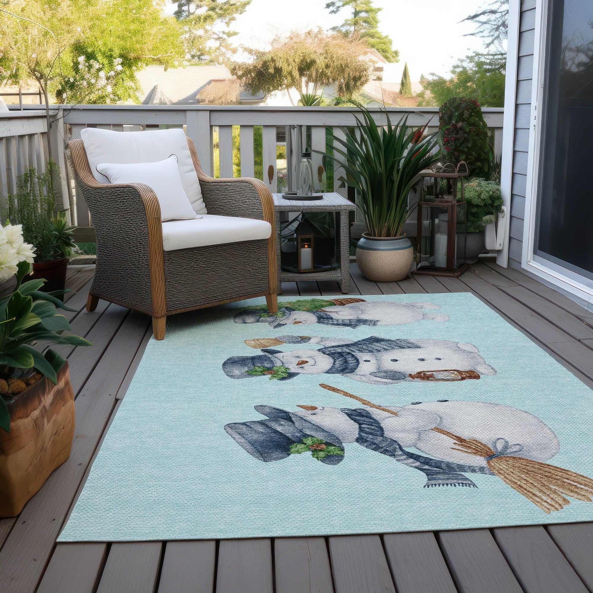 Addison Rugs Raeanor Blue Washable Indoor-Outdoor Rug
