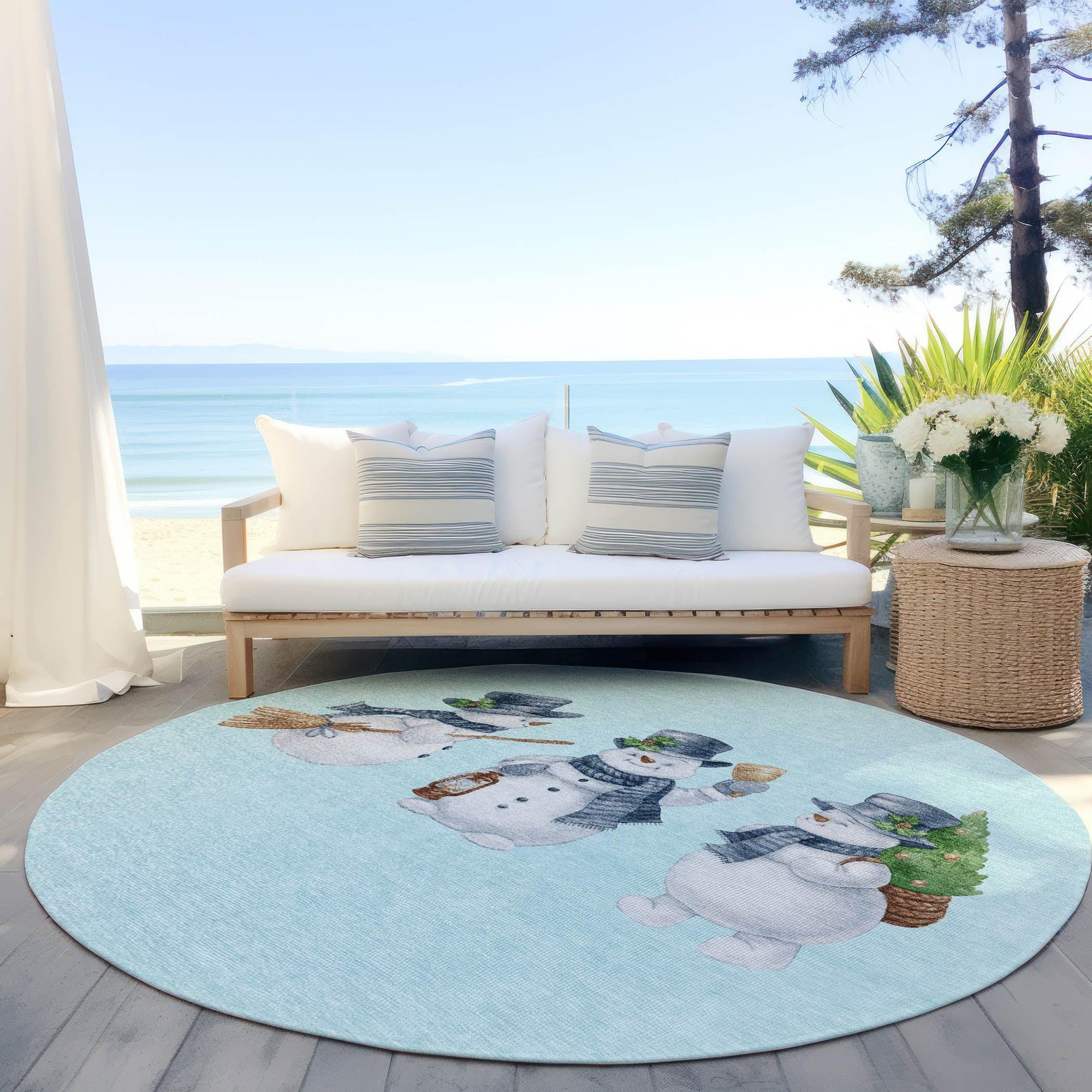Addison Rugs Raeanor Blue Washable Indoor-Outdoor Rug