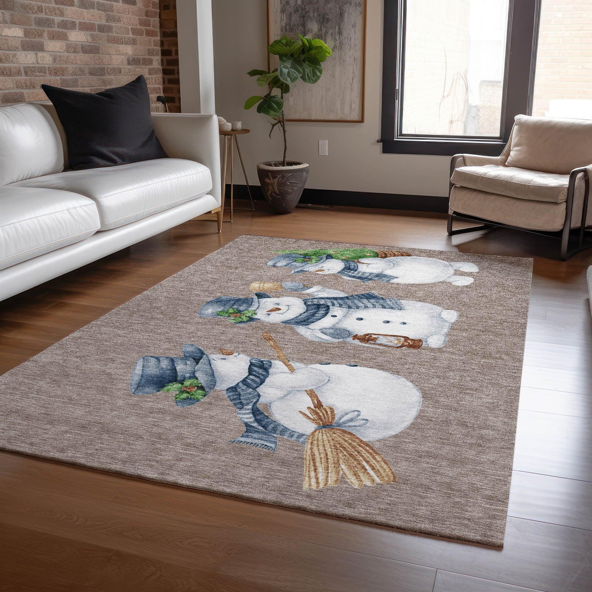 Addison Rugs Raeanor Taupe Washable Indoor-Outdoor Rug
