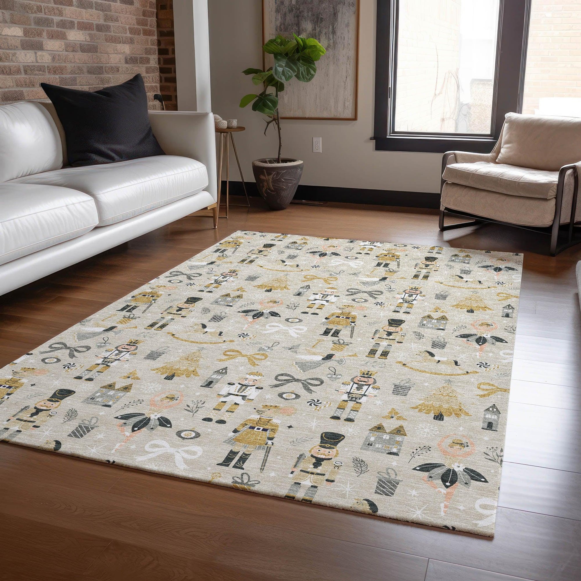Addison Rugs Raeara Brown Washable Indoor-Outdoor Rug