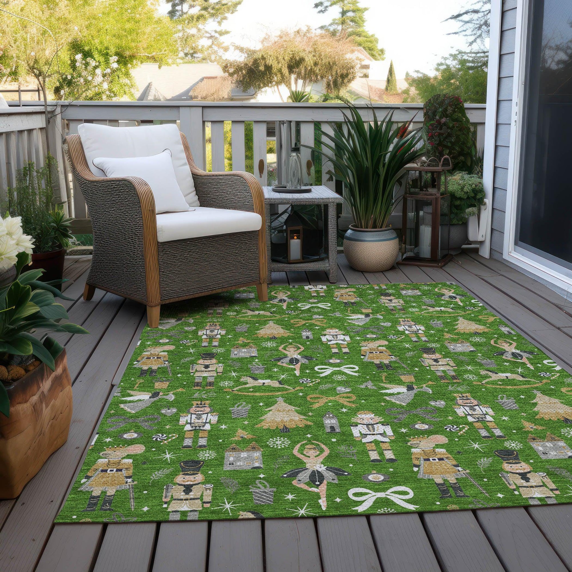 Addison Rugs Raeara Green Washable Indoor-Outdoor Rug