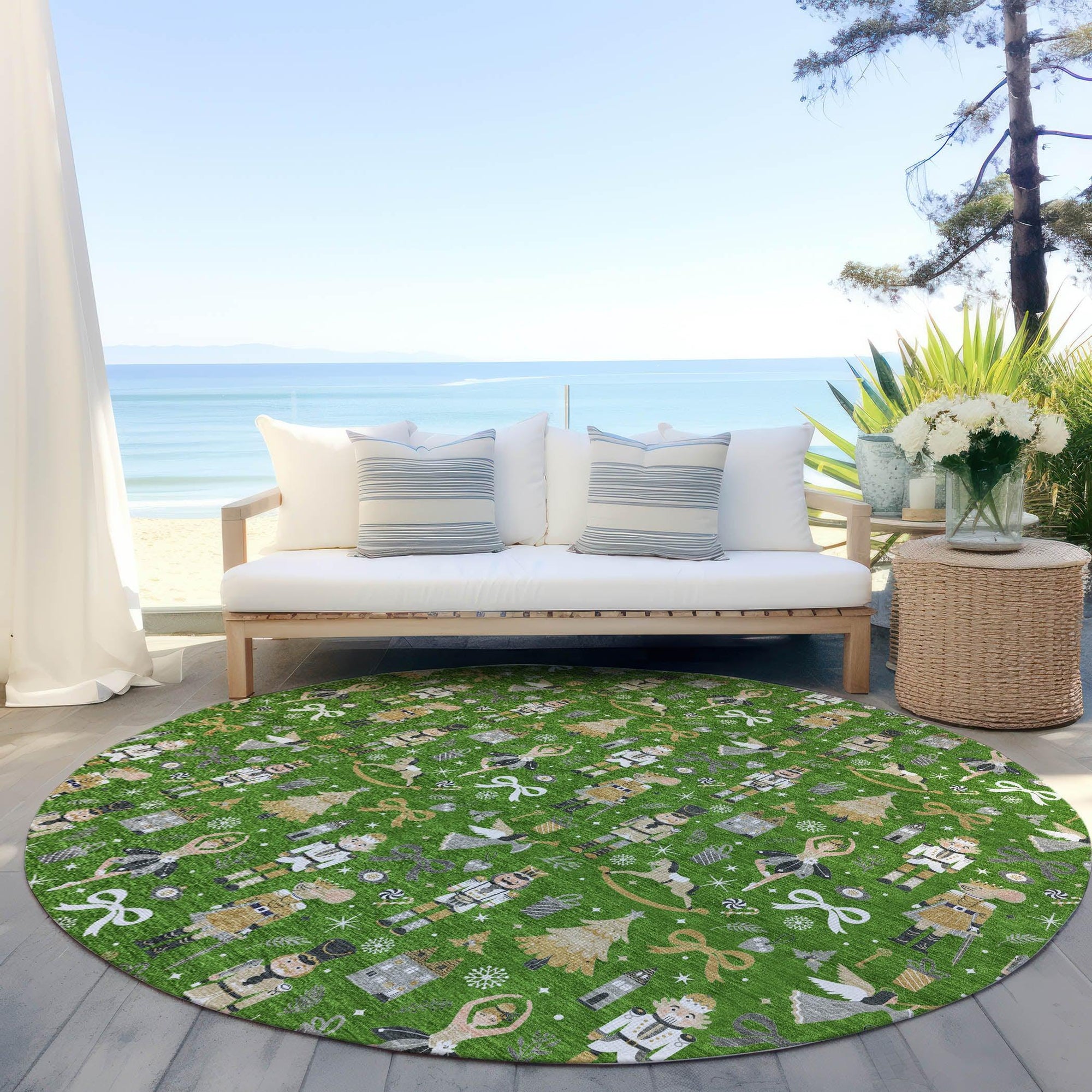 Addison Rugs Raeara Green Washable Indoor-Outdoor Rug