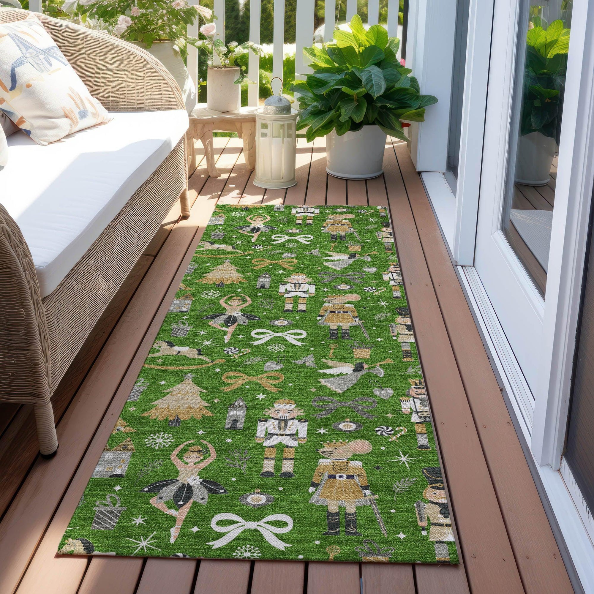 Addison Rugs Raeara Green Washable Indoor-Outdoor Rug