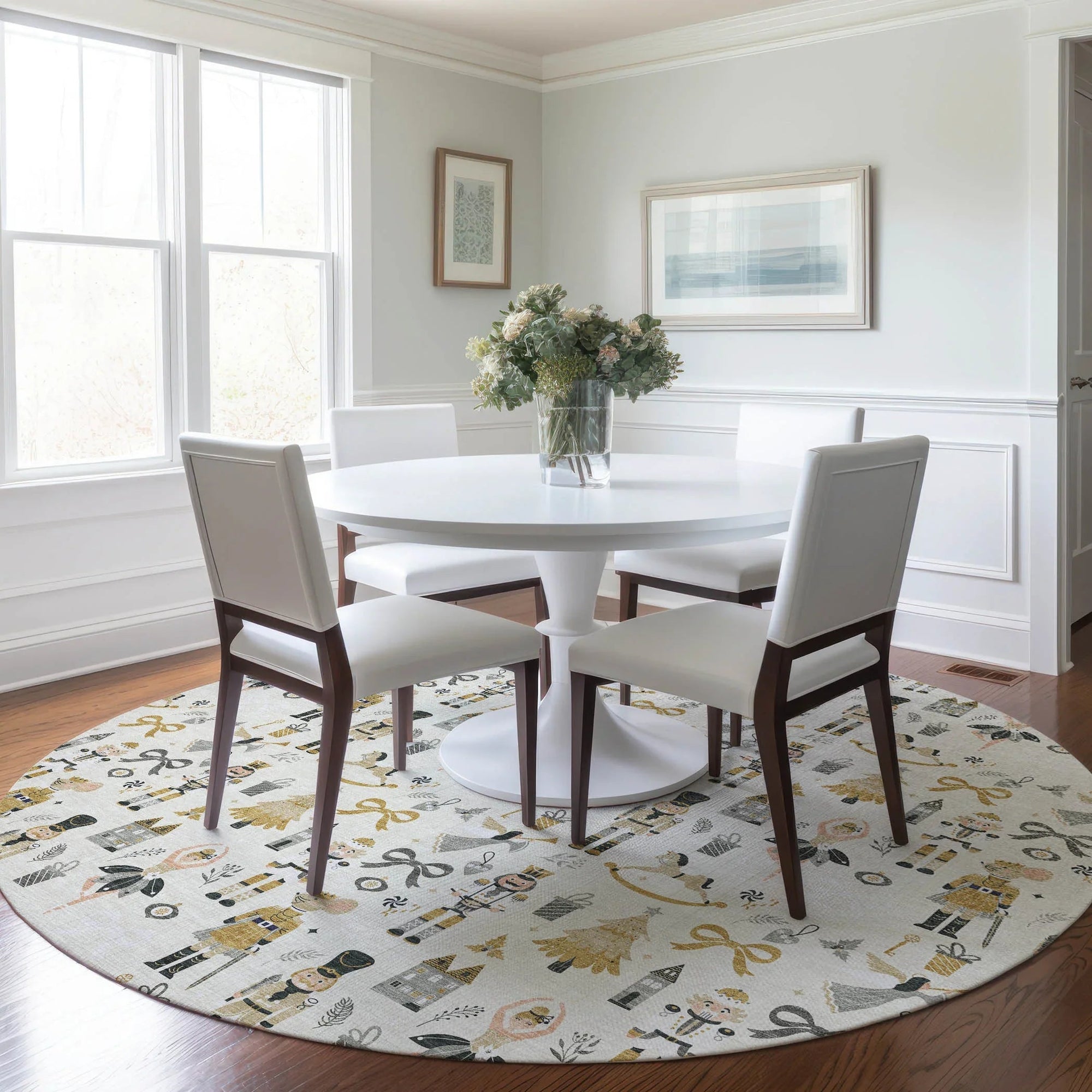 Raeara Ivory Washable Indoor-Outdoor Rug