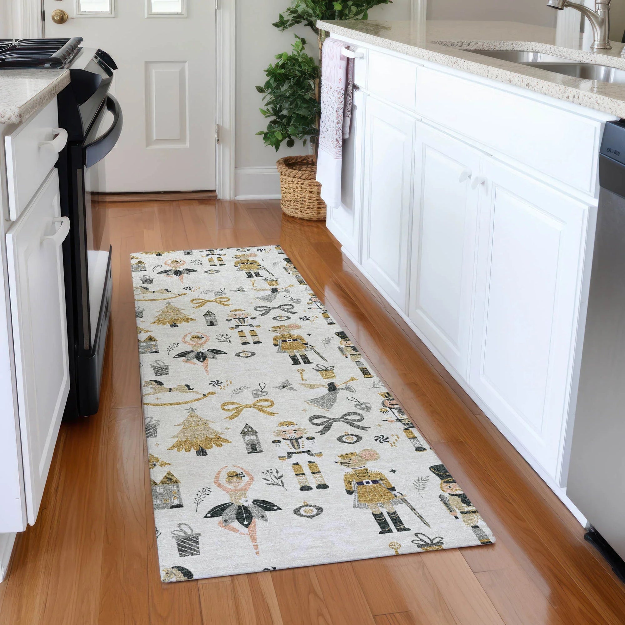 Raeara Ivory Washable Indoor-Outdoor Rug