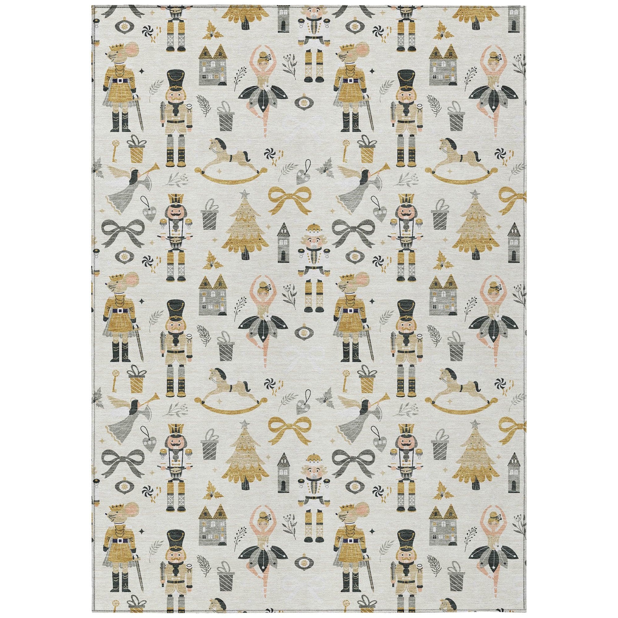 Raeara Ivory Washable Indoor-Outdoor Rug