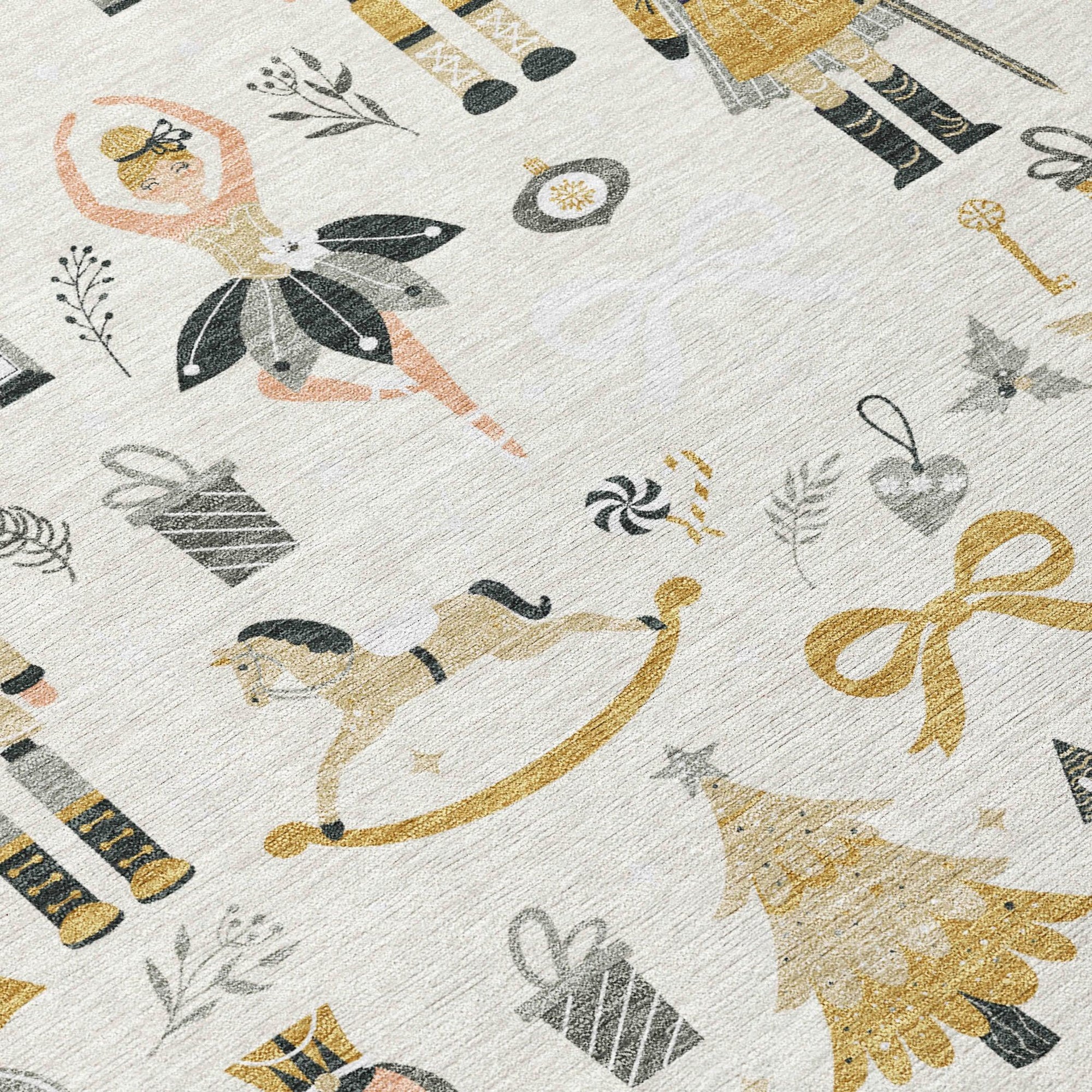 Raeara Ivory Washable Indoor-Outdoor Rug