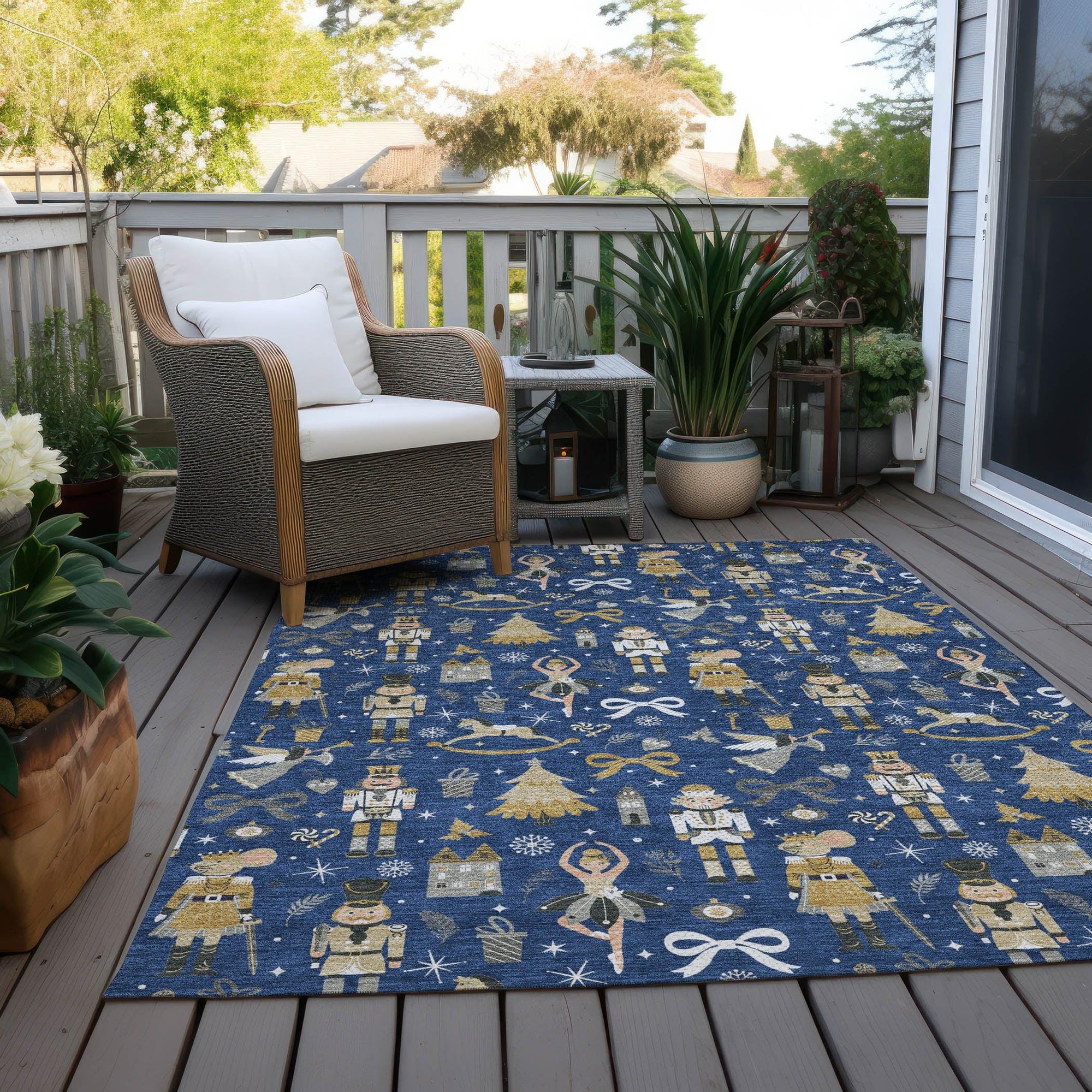Addison Rugs Raeara Blue Washable Indoor-Outdoor Rug