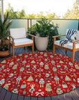 Raeara Red Washable Indoor-Outdoor Rug