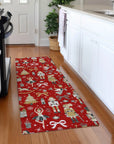 Raeara Red Washable Indoor-Outdoor Rug