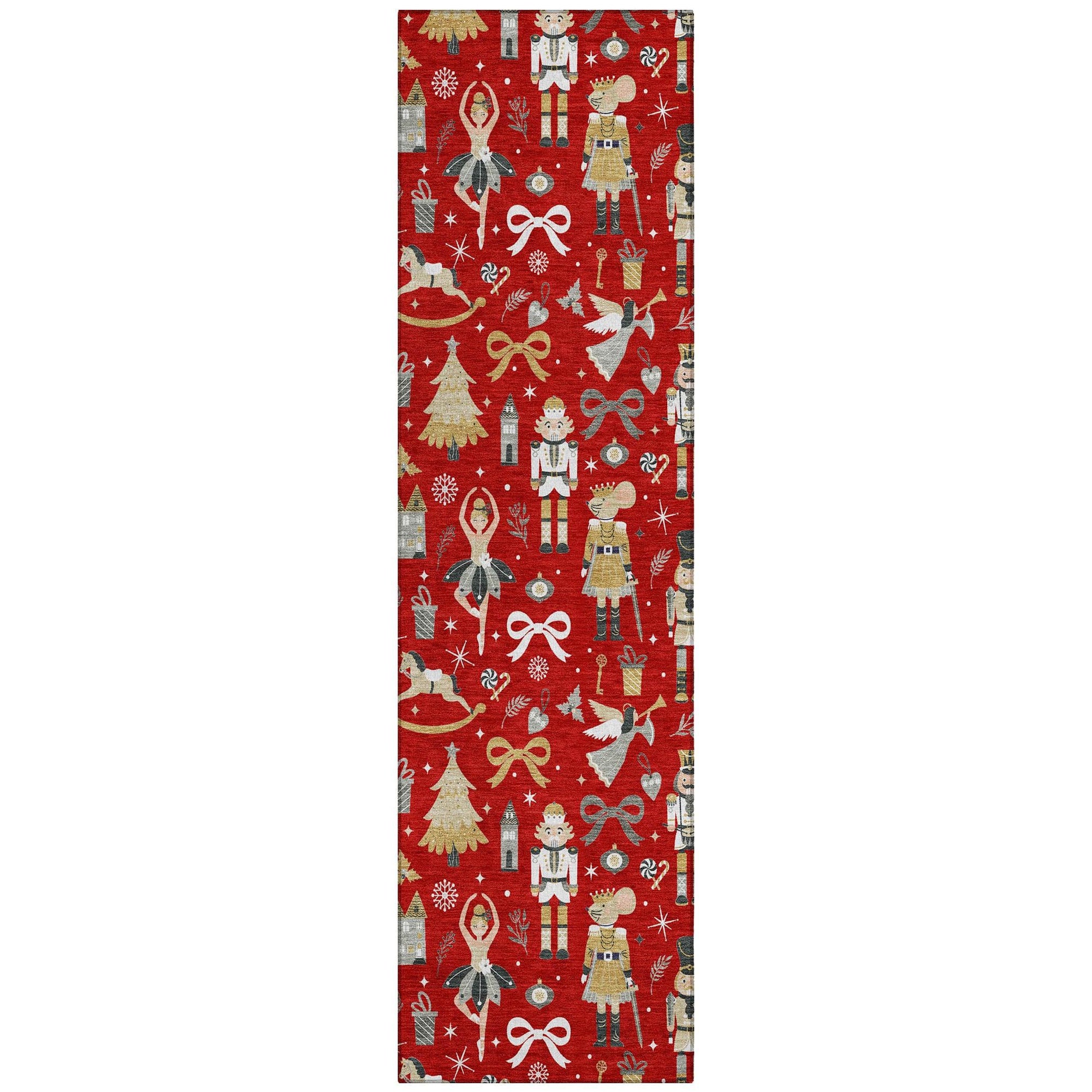Raeara Red Washable Indoor-Outdoor Rug