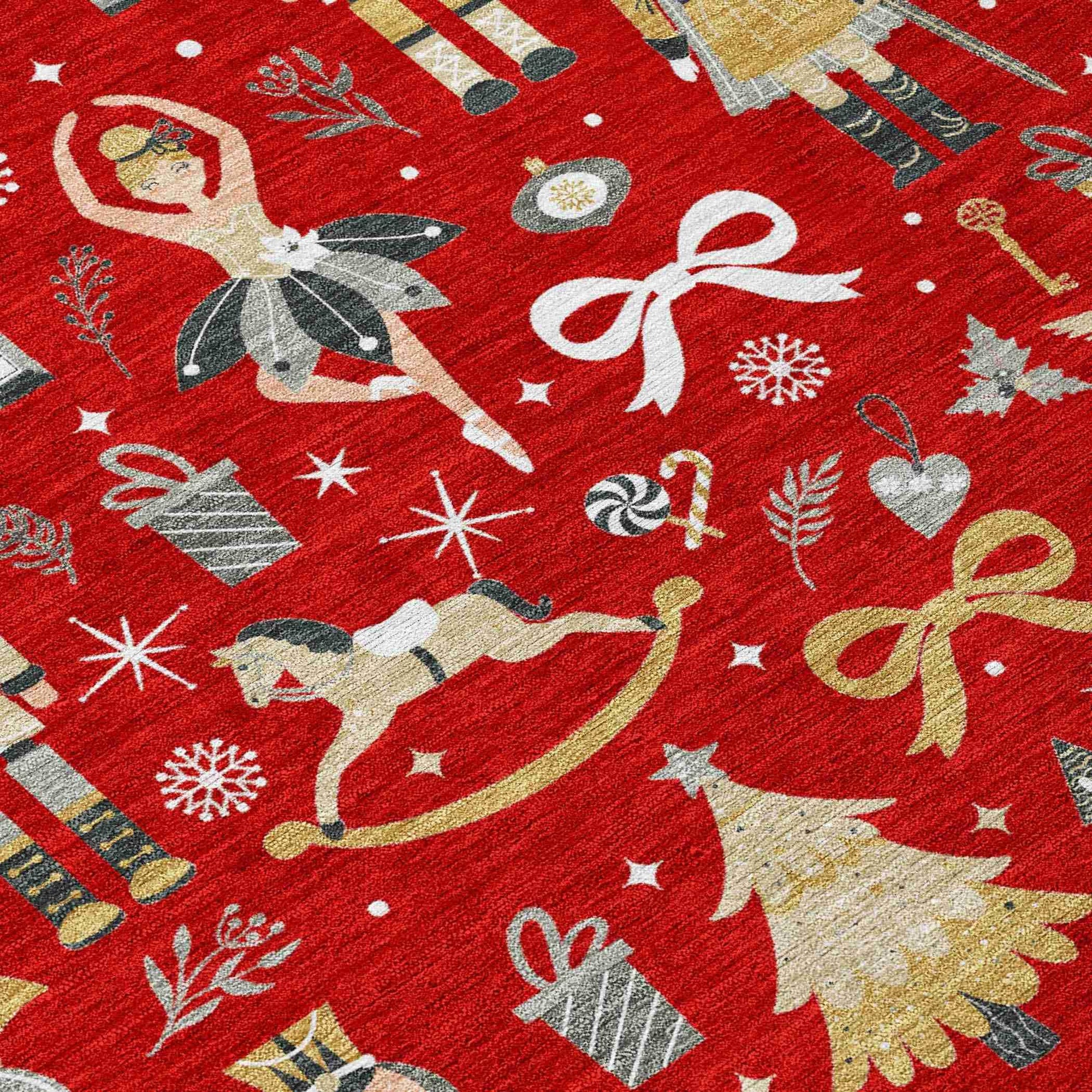 Raeara Red Washable Indoor-Outdoor Rug