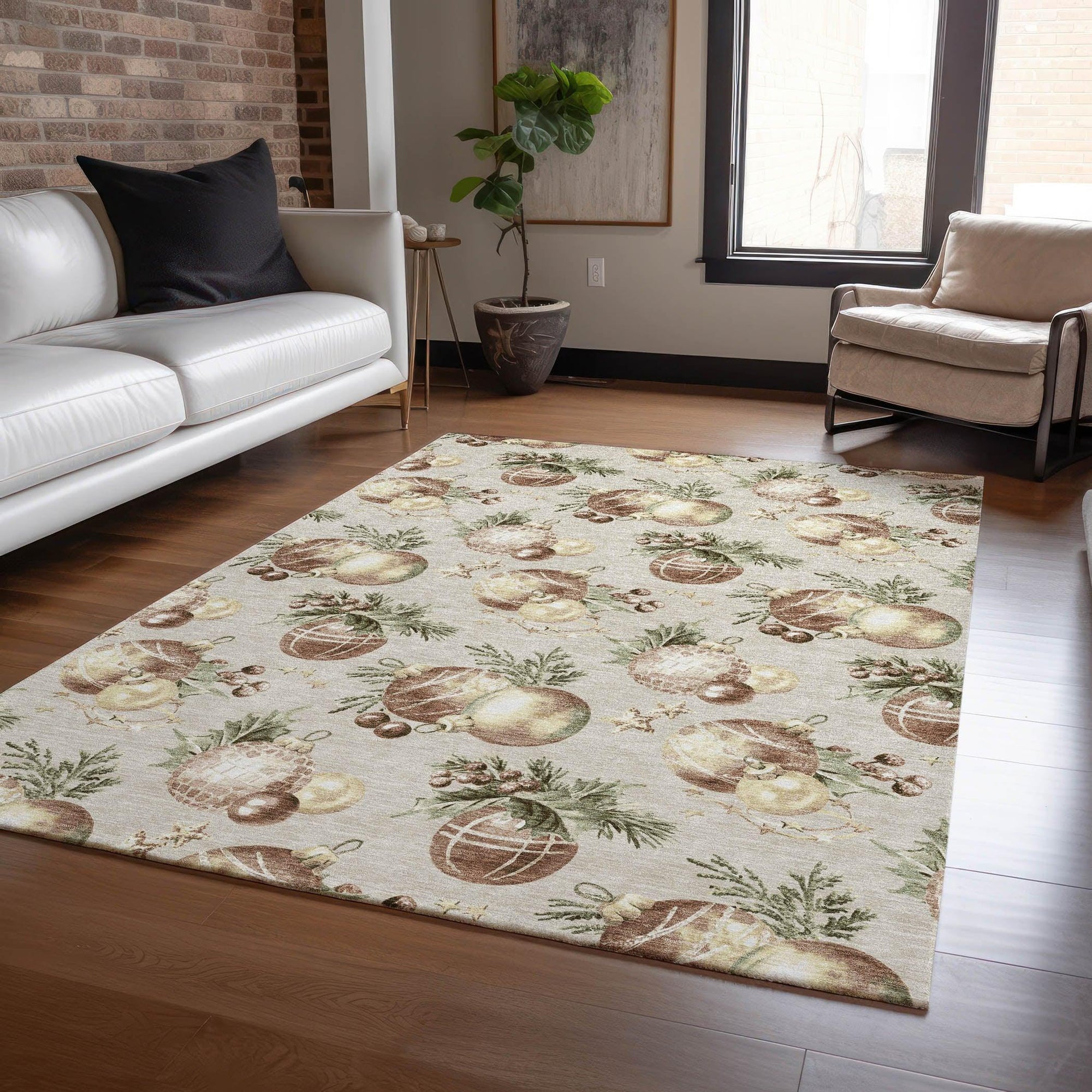 Addison Rugs Raearis Brown Washable Indoor-Outdoor Rug