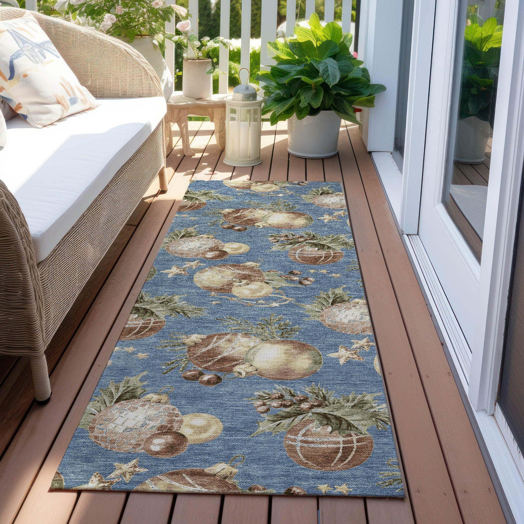 Addison Rugs Raearis Blue Washable Indoor-Outdoor Rug