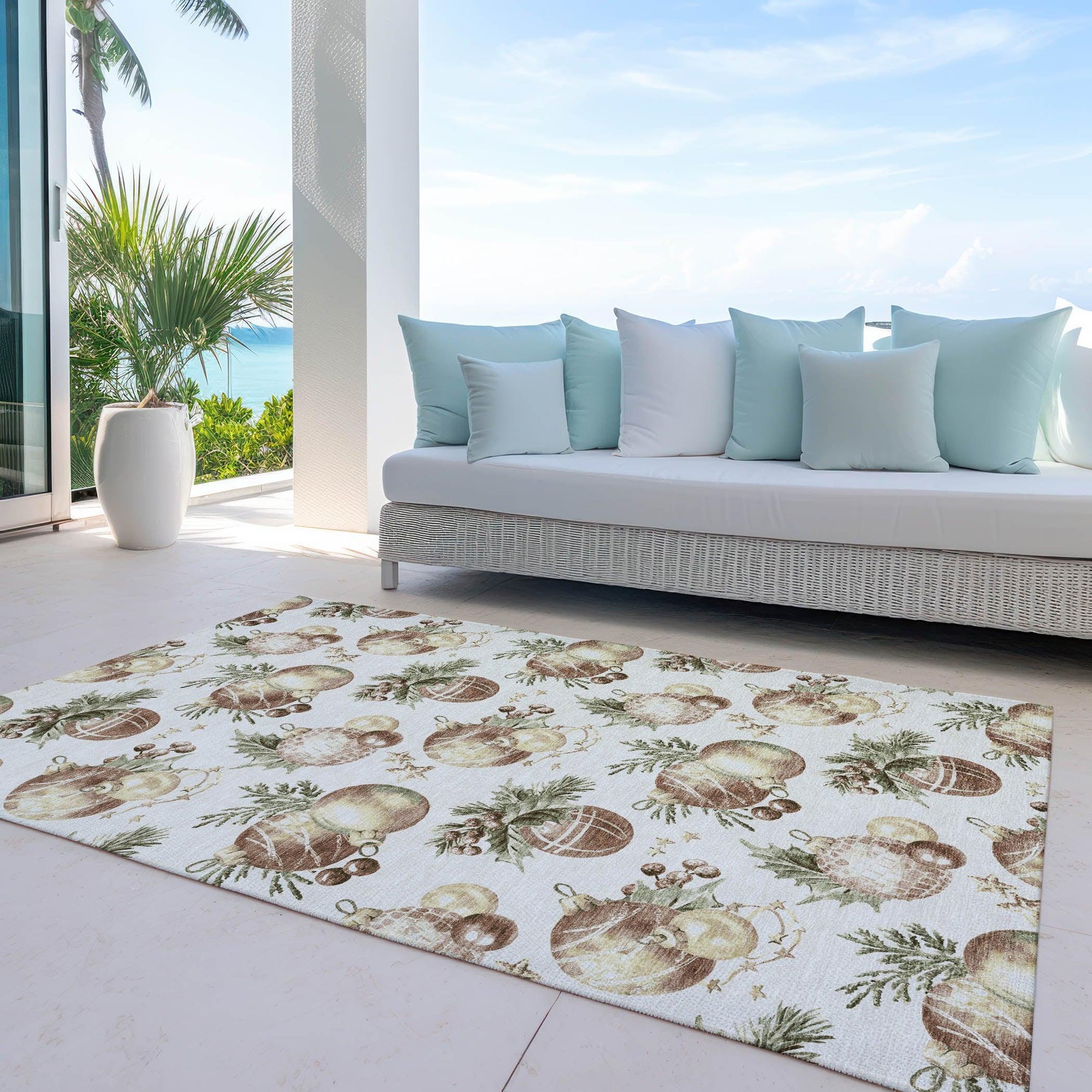Addison Rugs Raearis Ivory Washable Indoor-Outdoor Rug