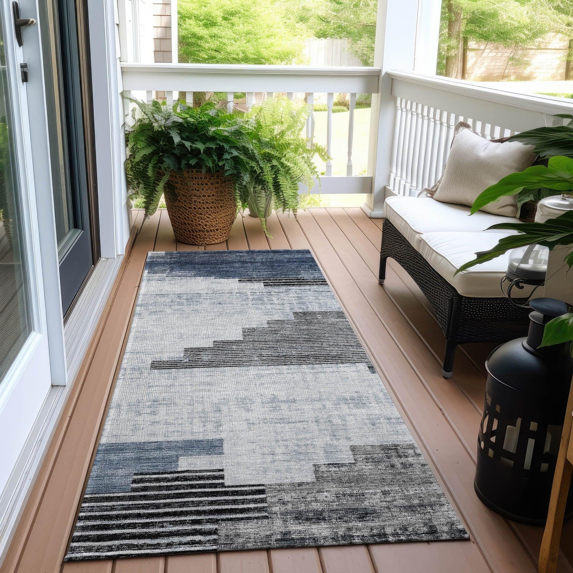 Addison Rugs Raeel Blue Washable Indoor-Outdoor Rug