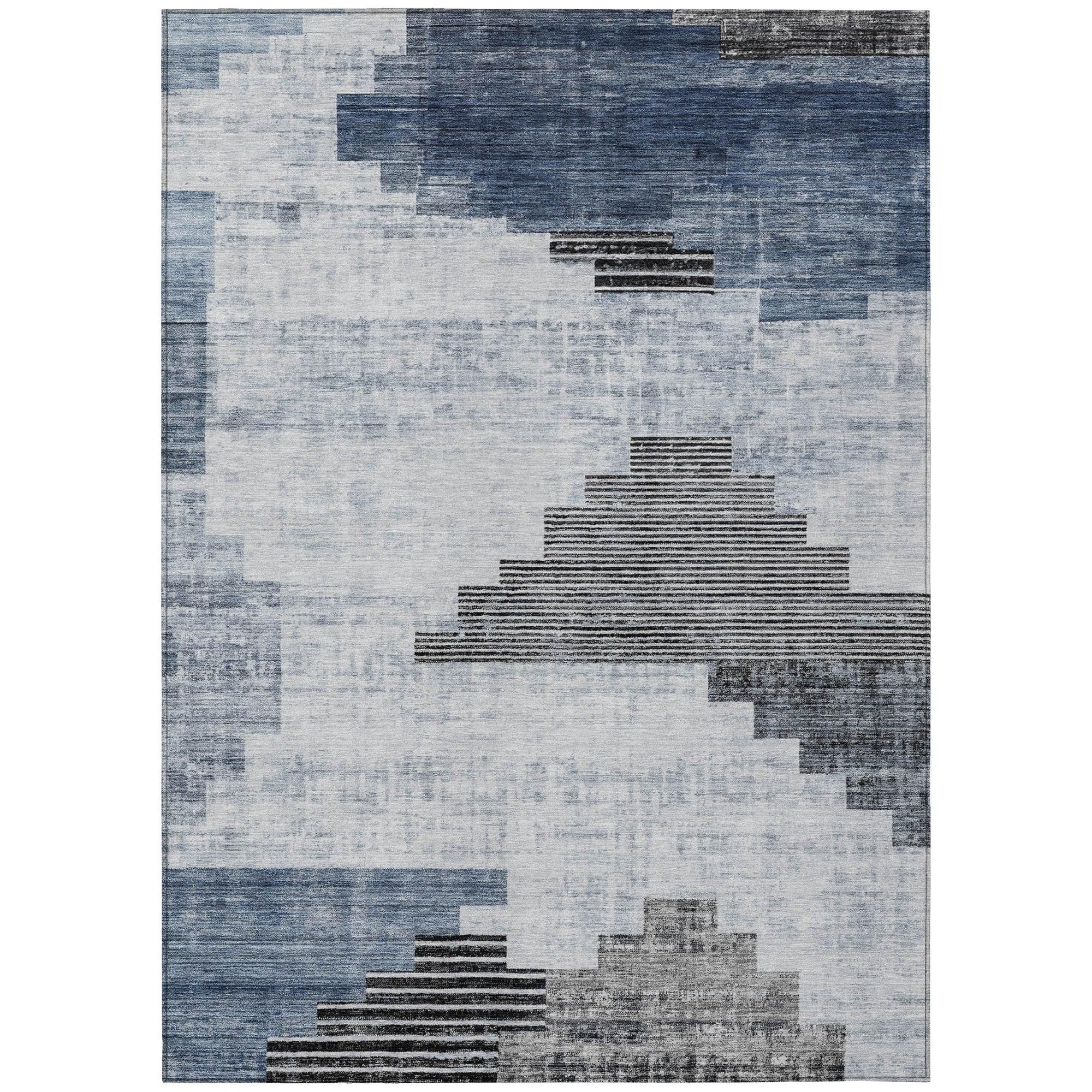Addison Rugs Raeel Blue Washable Indoor-Outdoor Rug