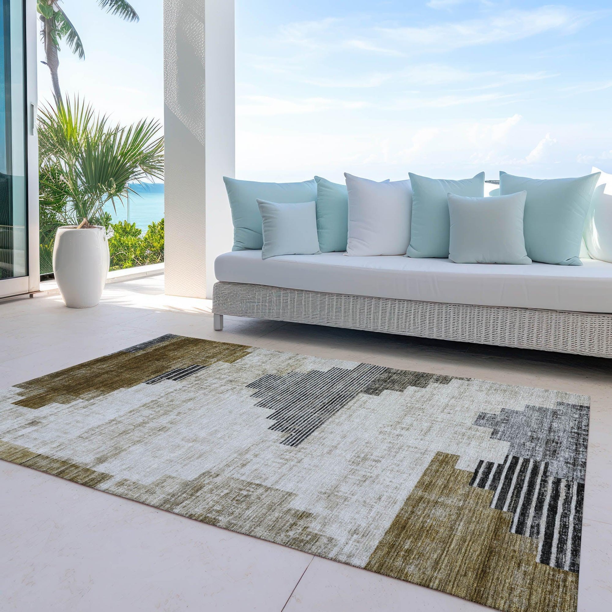 Addison Rugs Raeel Brown Washable Indoor-Outdoor Rug