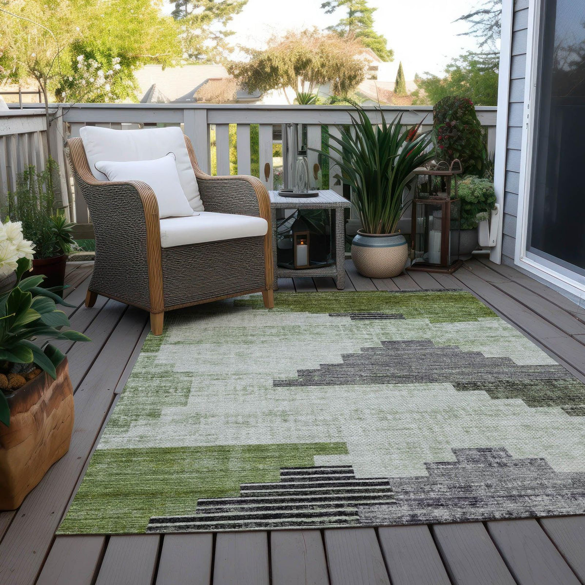 Raeel Fern Washable Indoor-Outdoor Rug - Area Rug, Ships in 2-3 Days - view 3