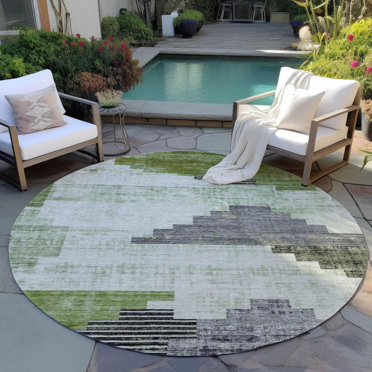 Raeel Fern Washable Indoor-Outdoor Rug - Area Rug, Ships in 2-3 Days - view 12