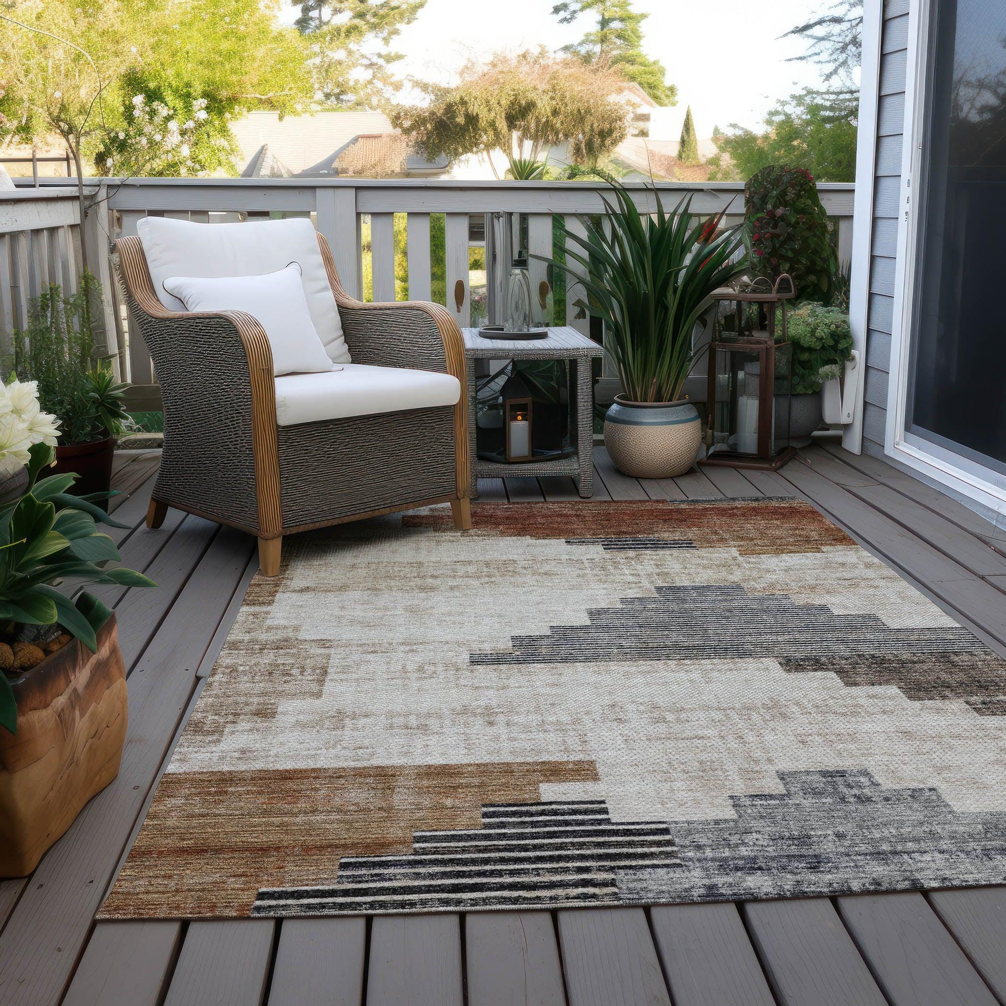 Addison Rugs Raeel Orange Washable Indoor-Outdoor Rug