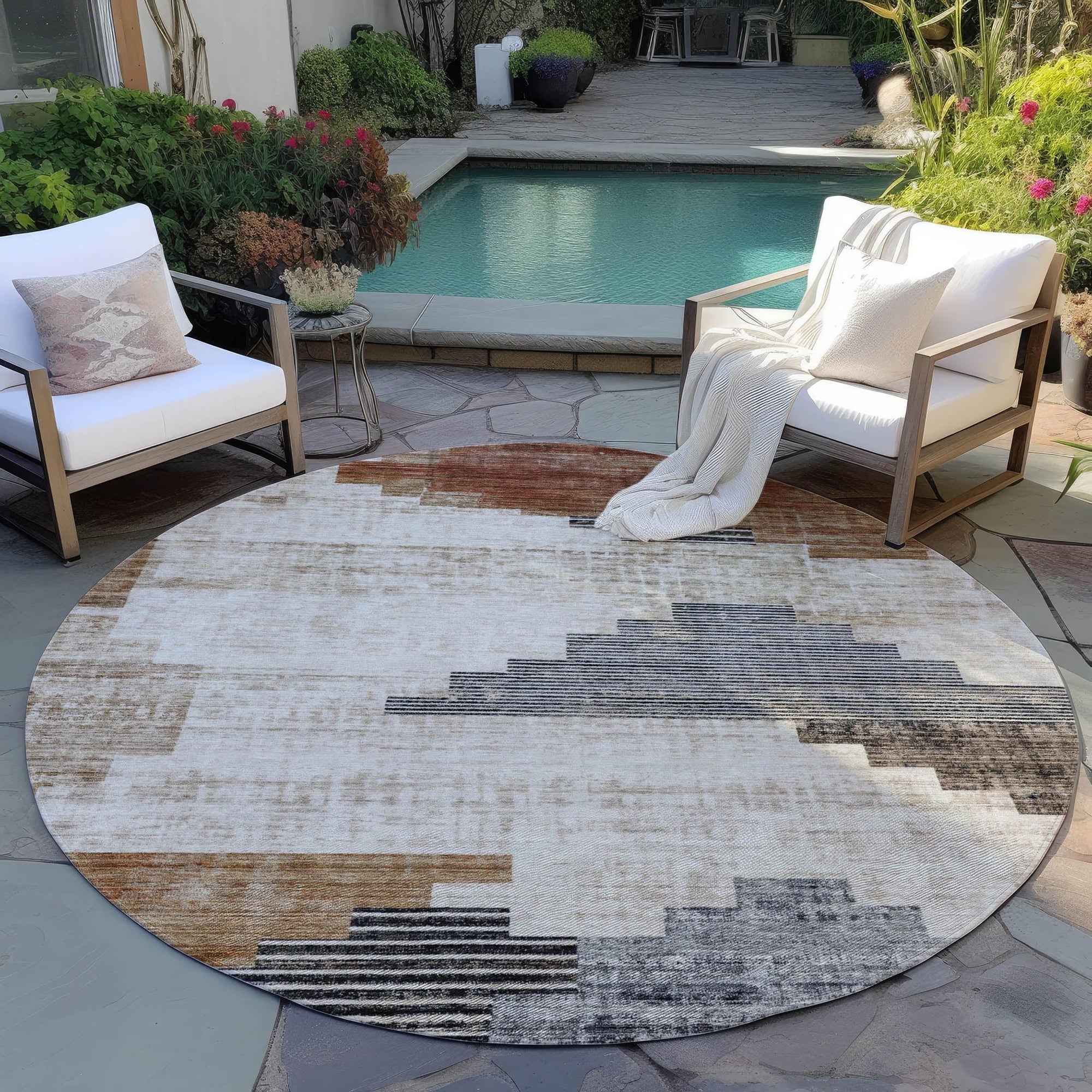Addison Rugs Raeel Orange Washable Indoor-Outdoor Rug