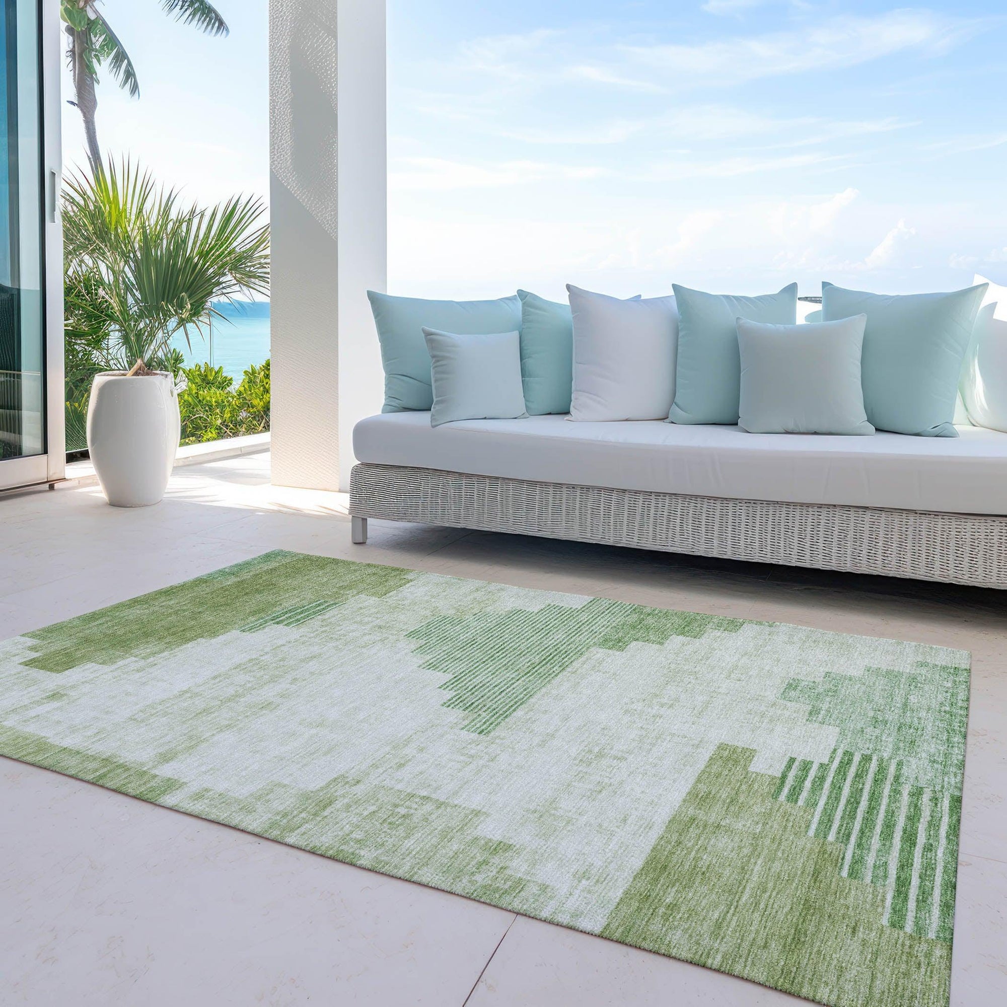 Addison Rugs Raeel Green Washable Indoor-Outdoor Rug
