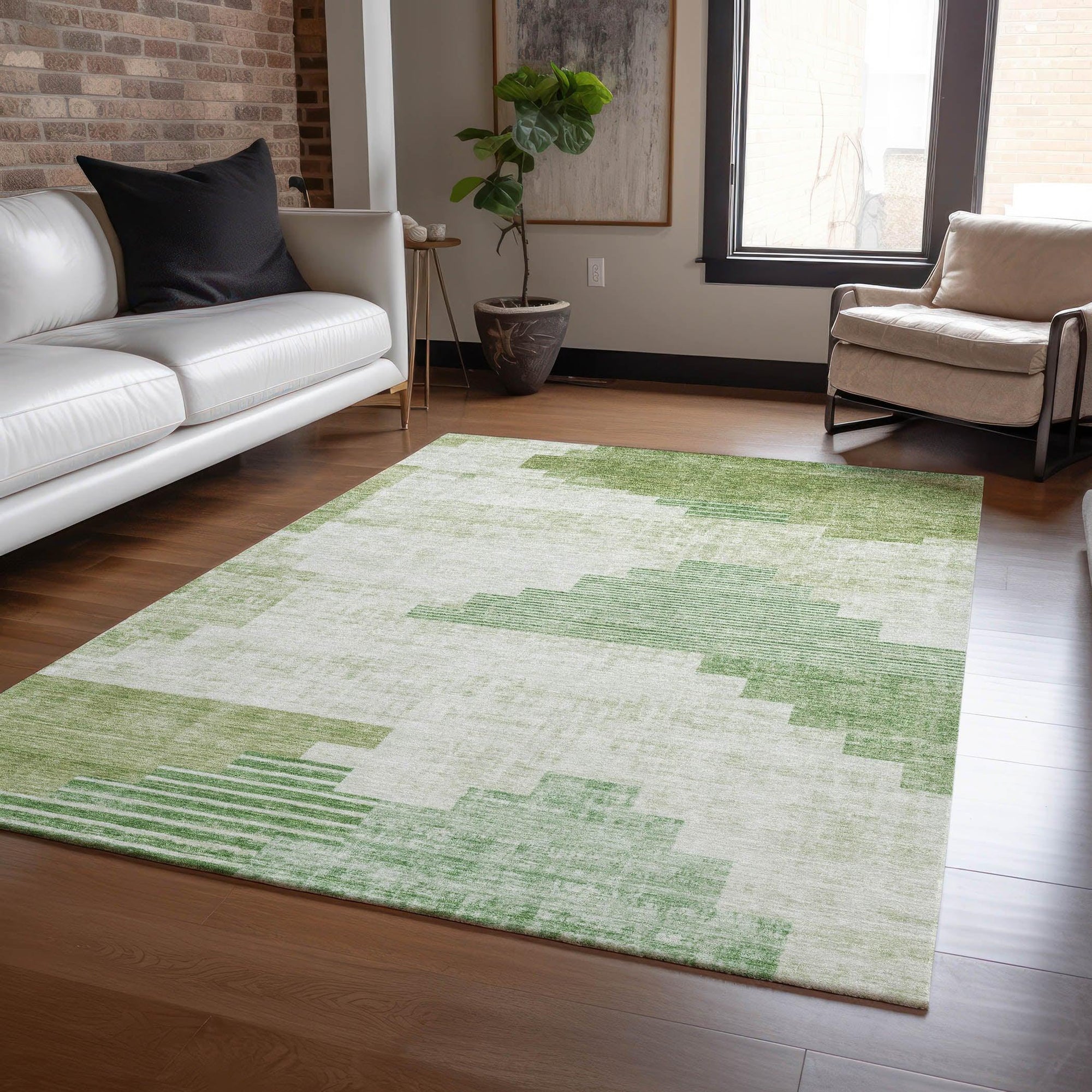 Addison Rugs Raeel Green Washable Indoor-Outdoor Rug