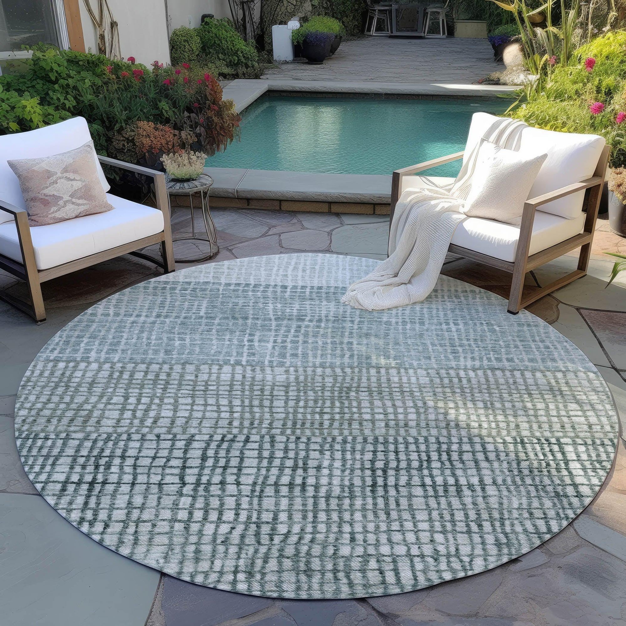 Addison Rugs Raeon Aqua Washable Indoor-Outdoor Rug