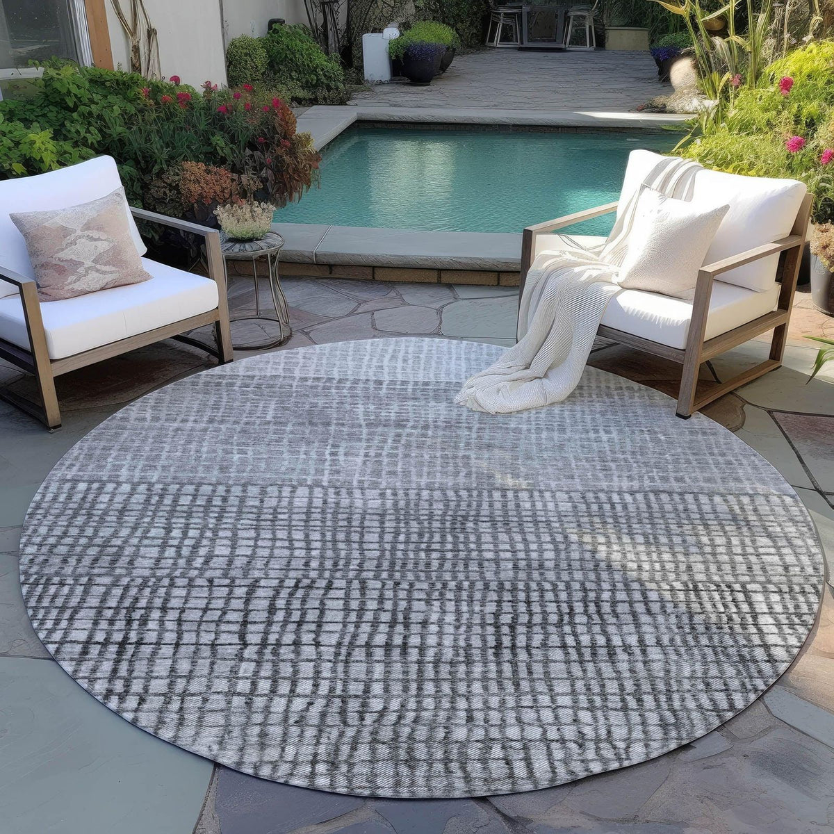 Addison Rugs Raeon Gray Washable Indoor-Outdoor Rug