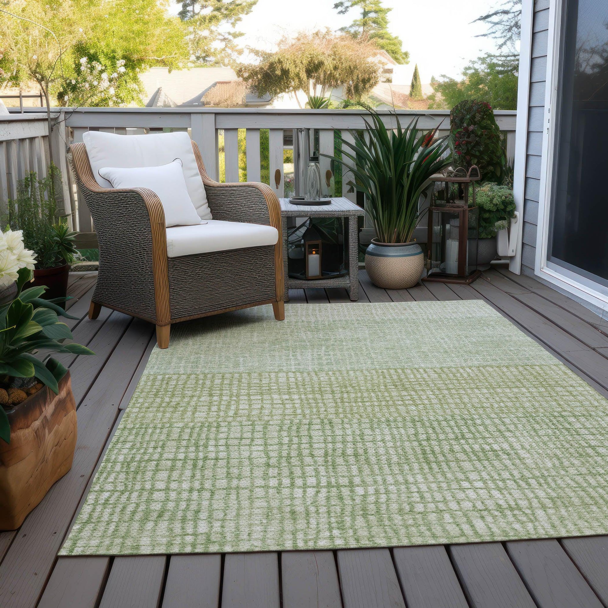 Addison Rugs Raeon Green Washable Indoor-Outdoor Rug