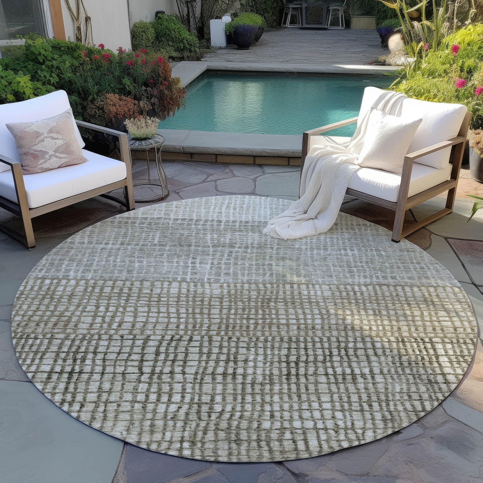Addison Rugs Raeon Taupe Washable Indoor-Outdoor Rug