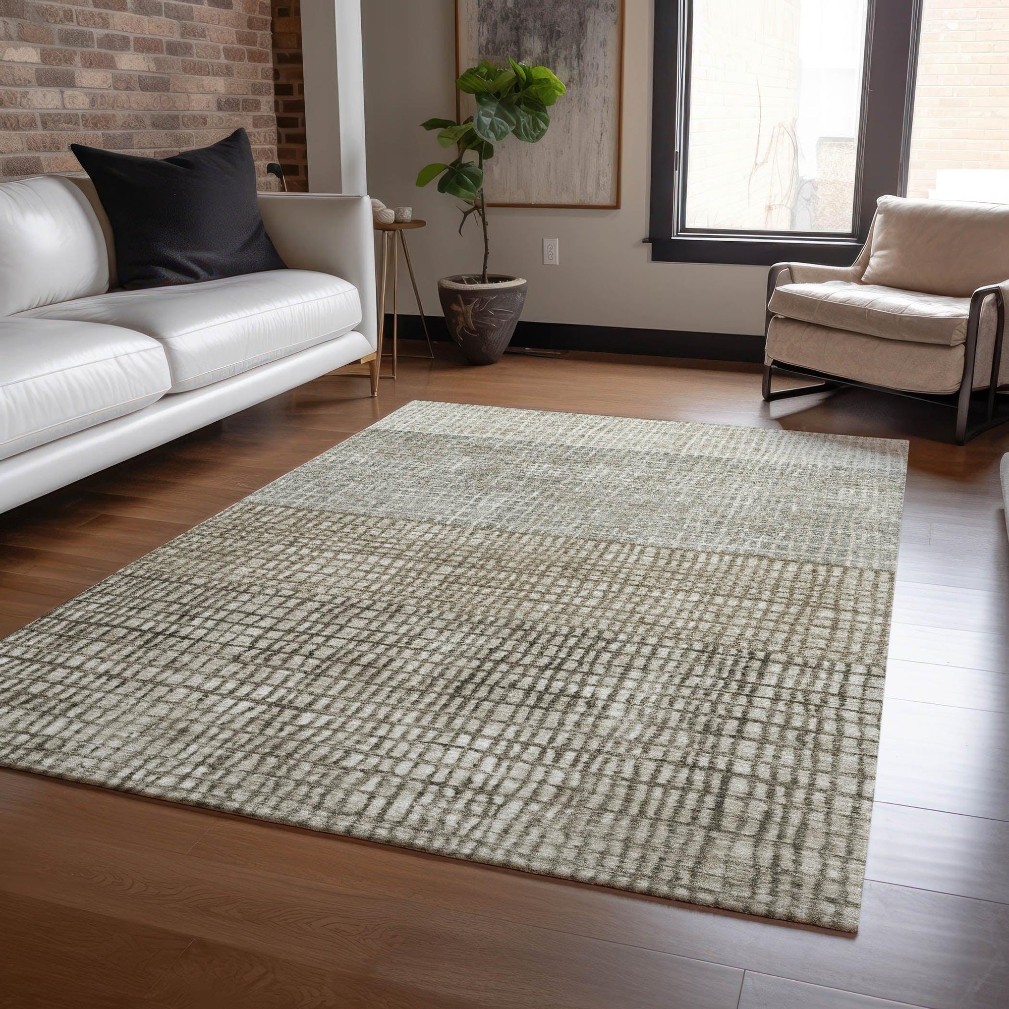 Addison Rugs Raeon Taupe Washable Indoor-Outdoor Rug