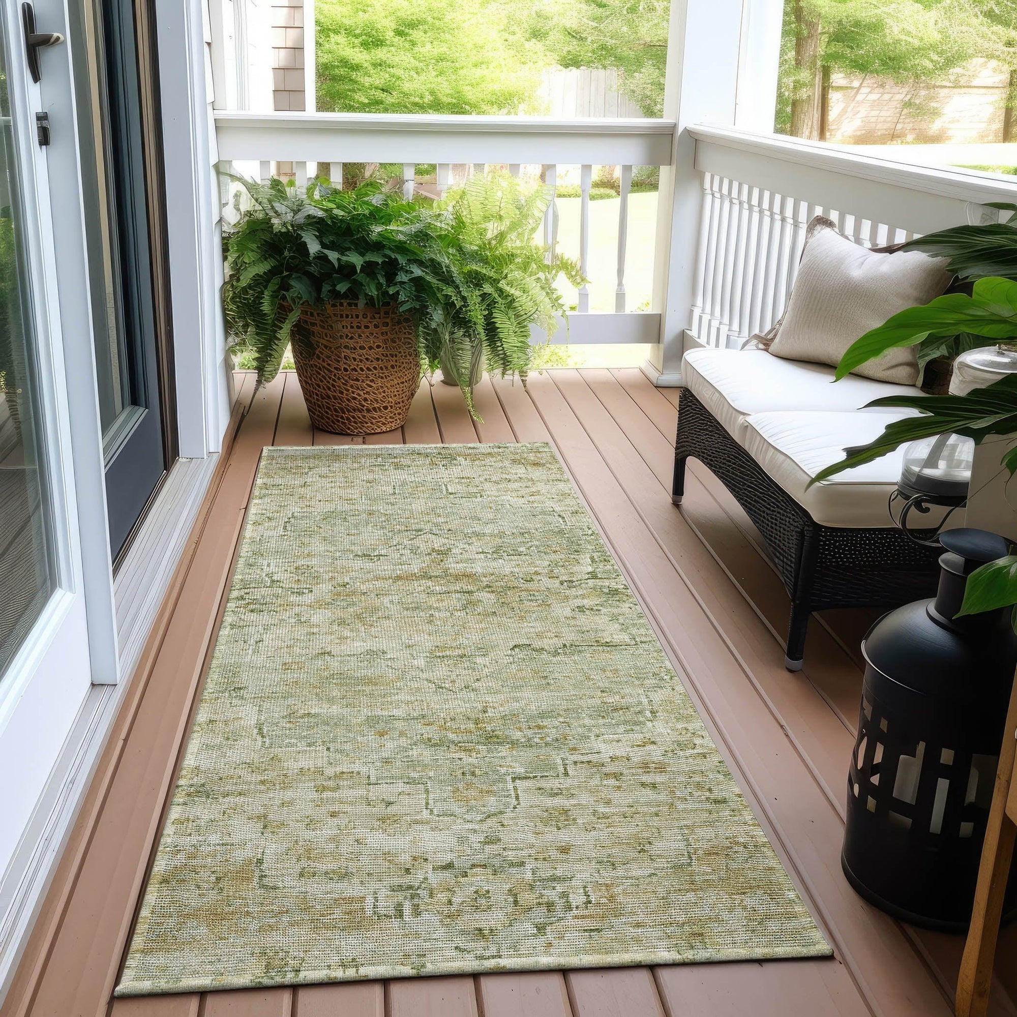 Addison Rugs Raeor Green Washable Indoor-Outdoor Rug