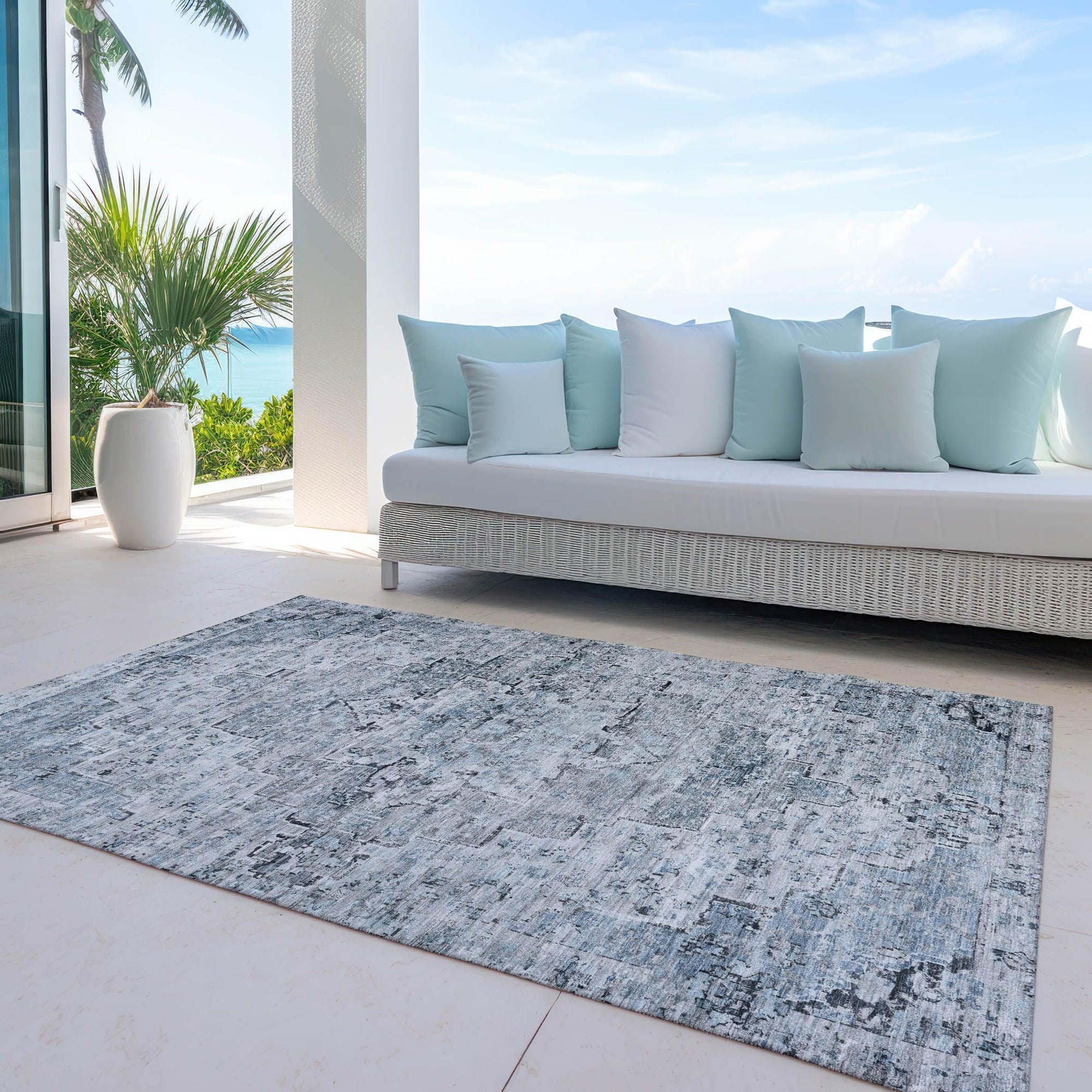 Addison Rugs Raeor Blue Washable Indoor-Outdoor Rug
