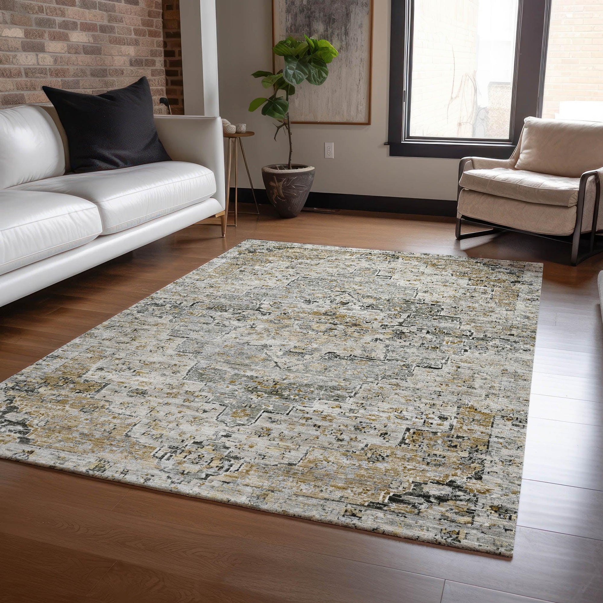 Addison Rugs Raeor Brown Washable Indoor-Outdoor Rug